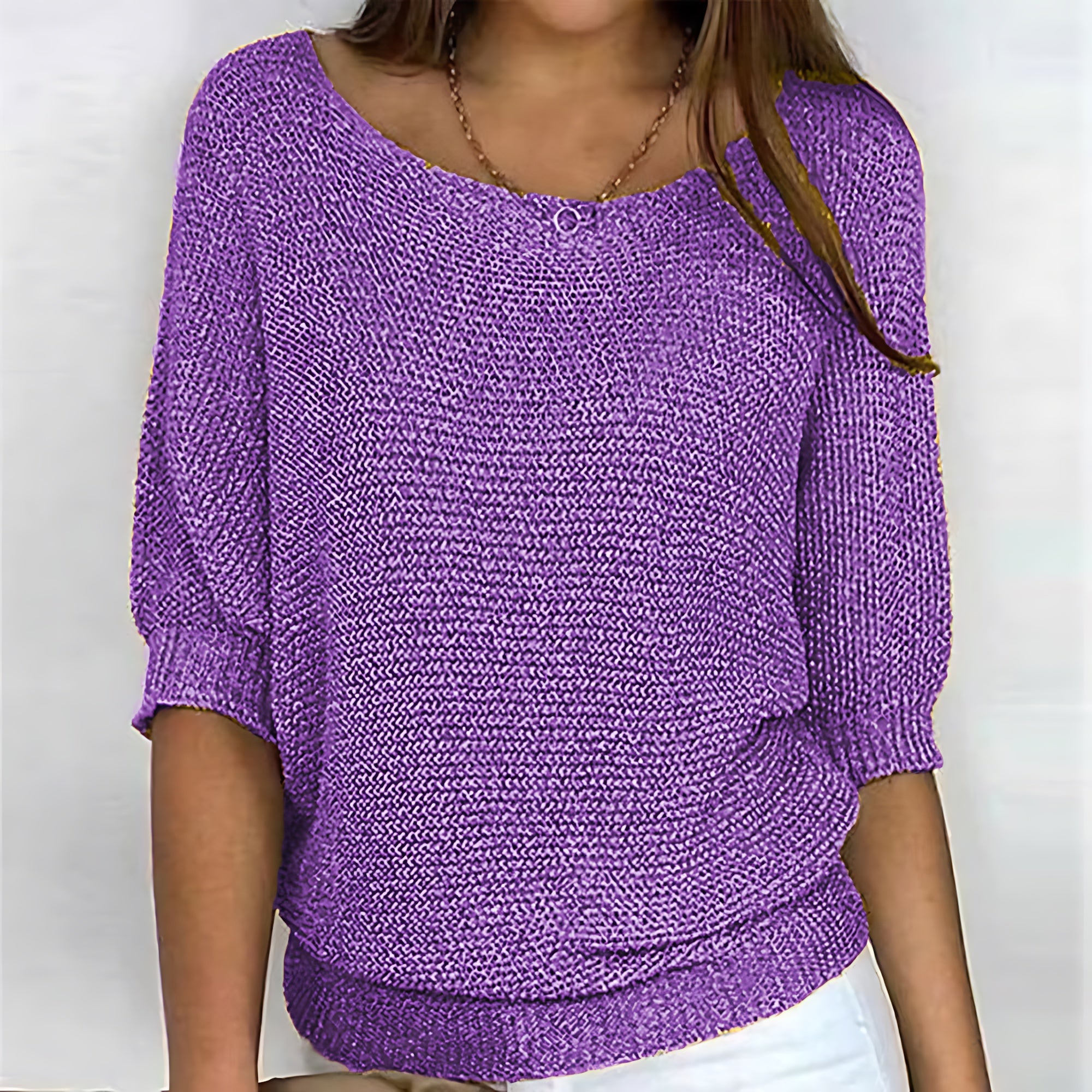 Nova – Batwing Sleeve V Neck Knit Sweater