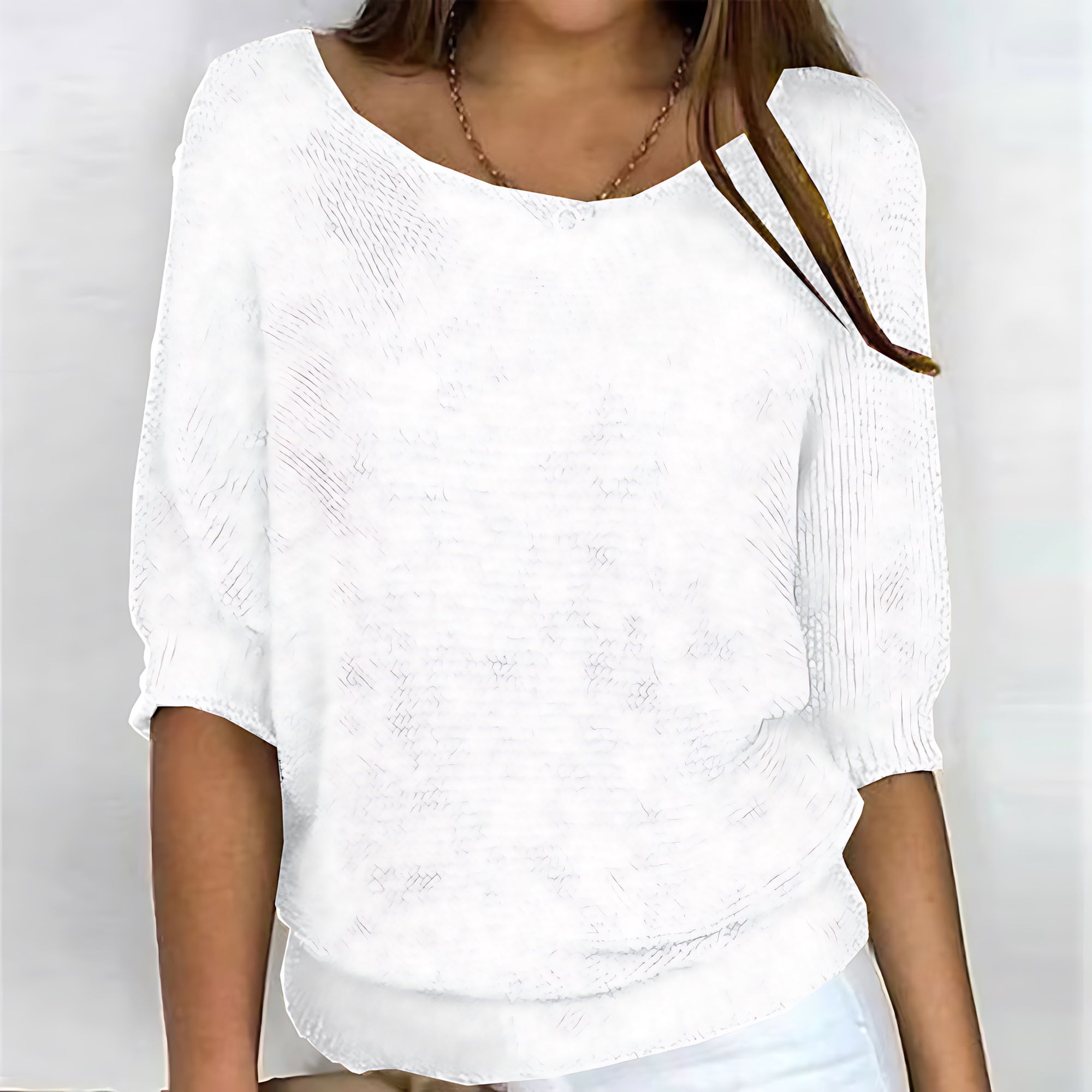 Nova – Batwing Sleeve V Neck Knit Sweater