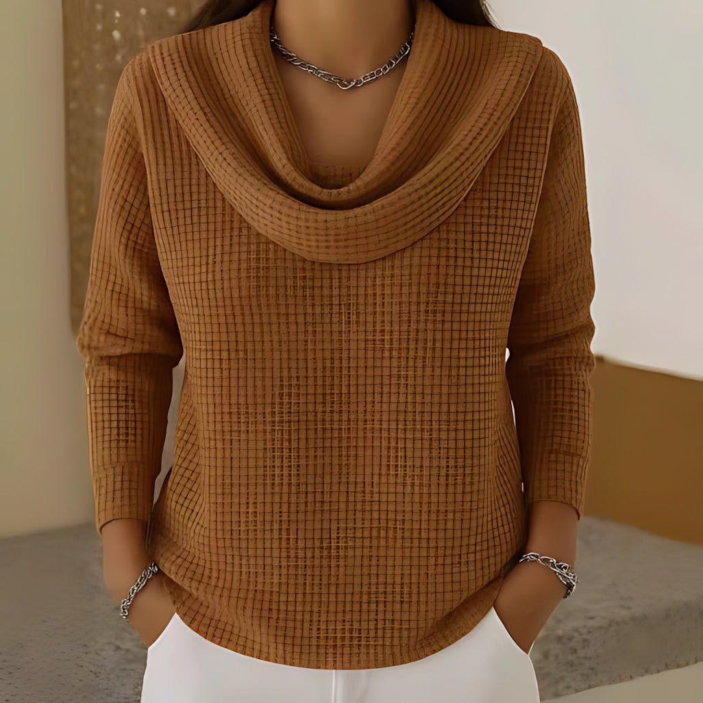 Nova – Cowl Neck Drop Shoulder Knit Sweater