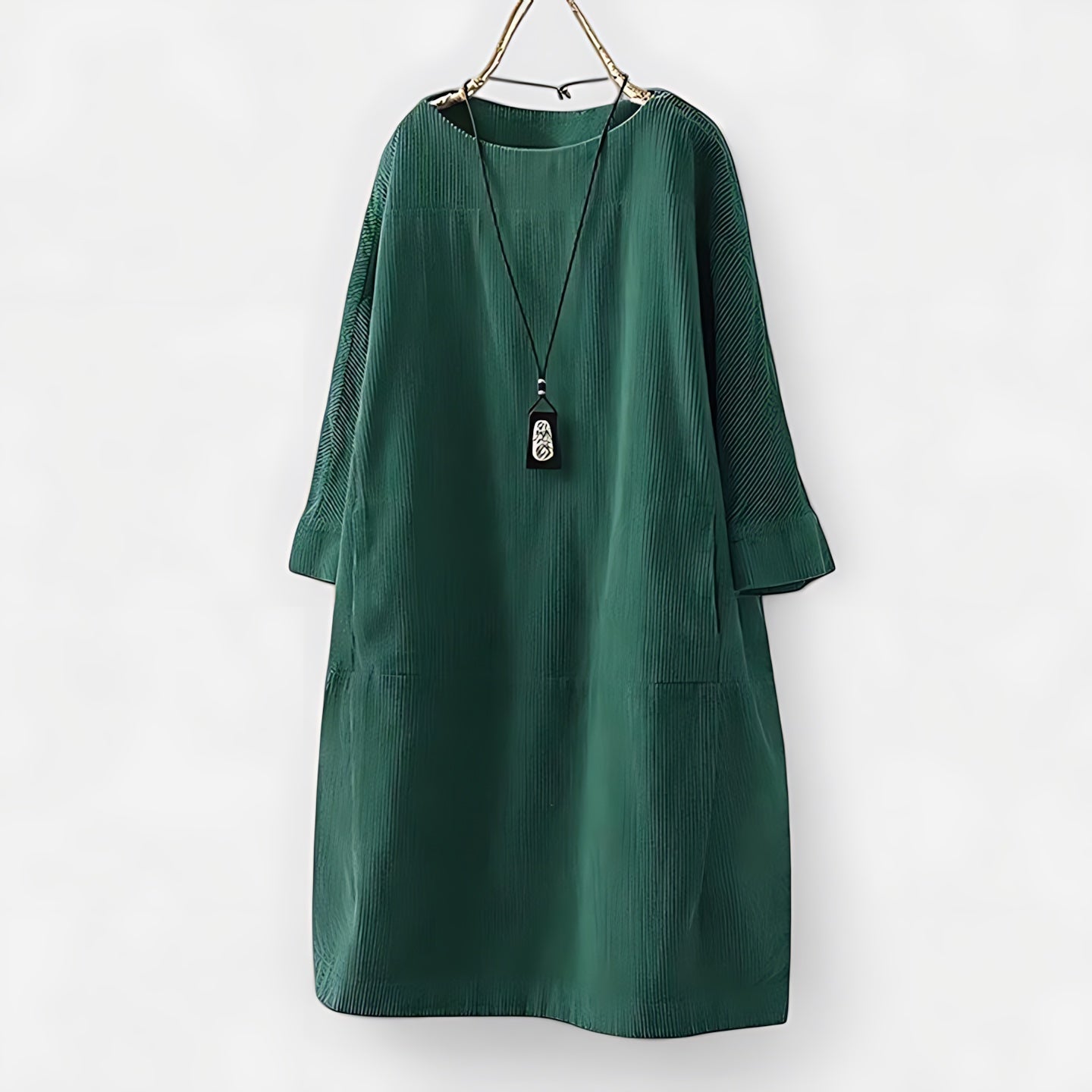 Octavia – Corduroy Long Sleeve Shift Dress