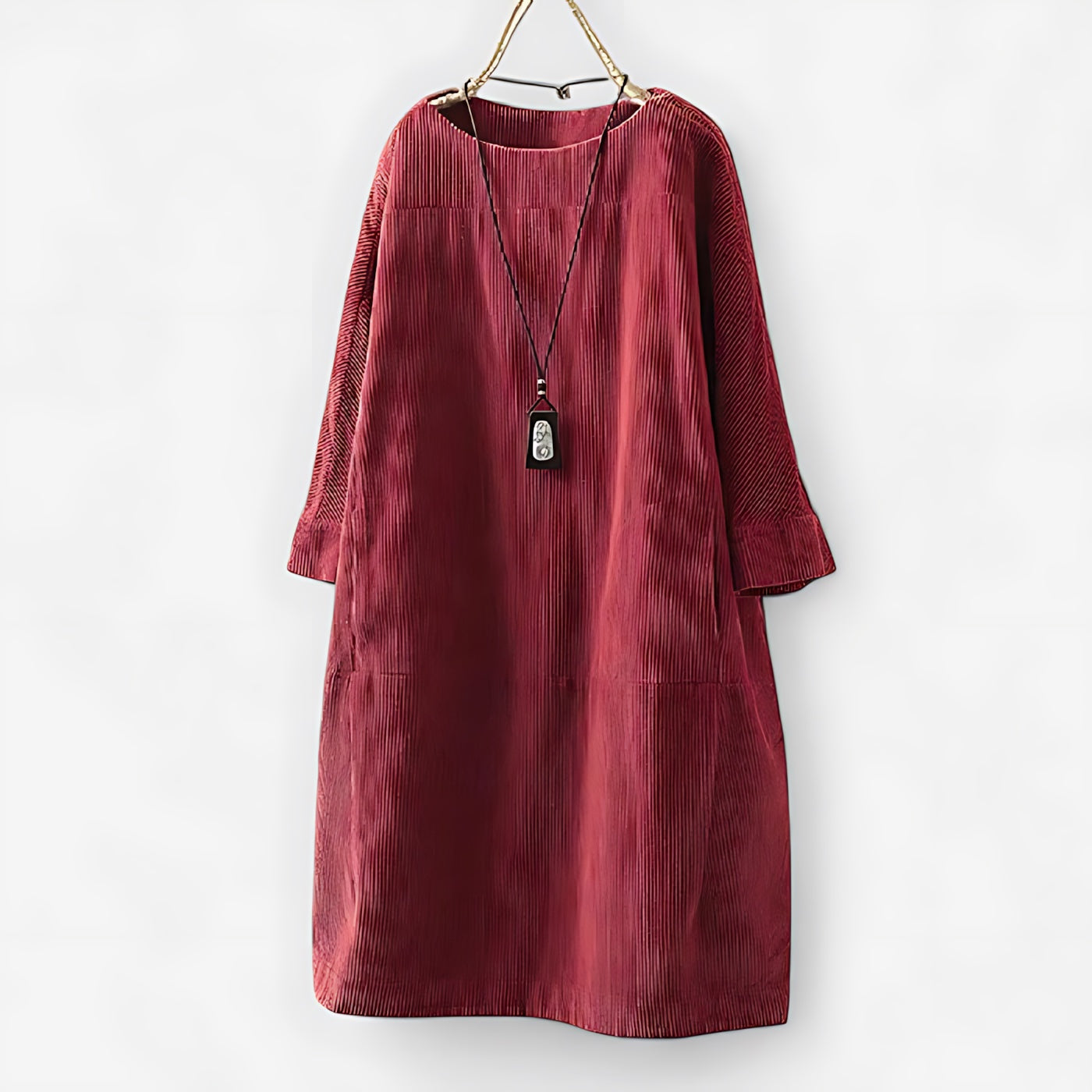 Octavia – Corduroy Long Sleeve Shift Dress