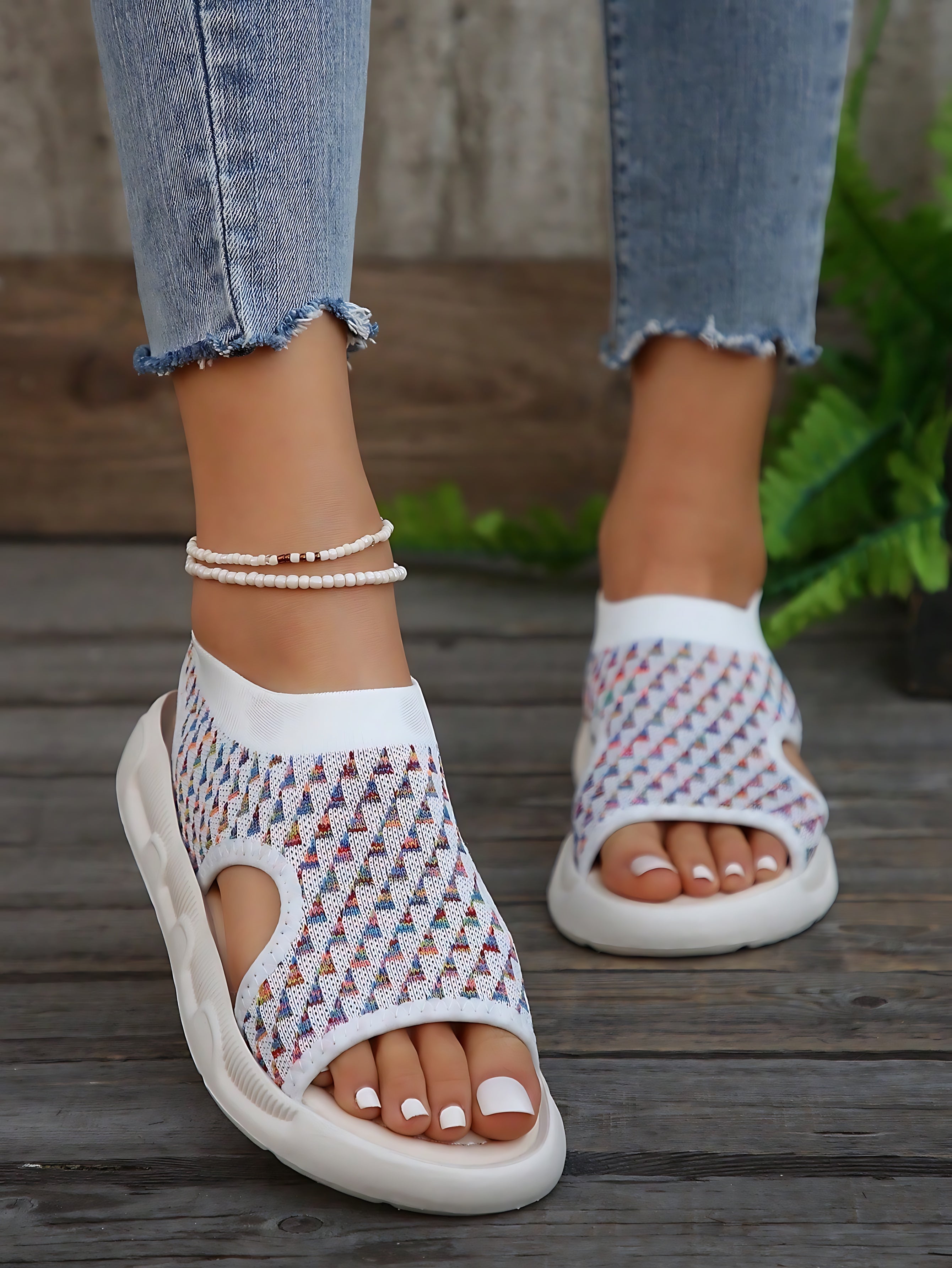 Octavia – Mesh Slip On Wedge Sandals