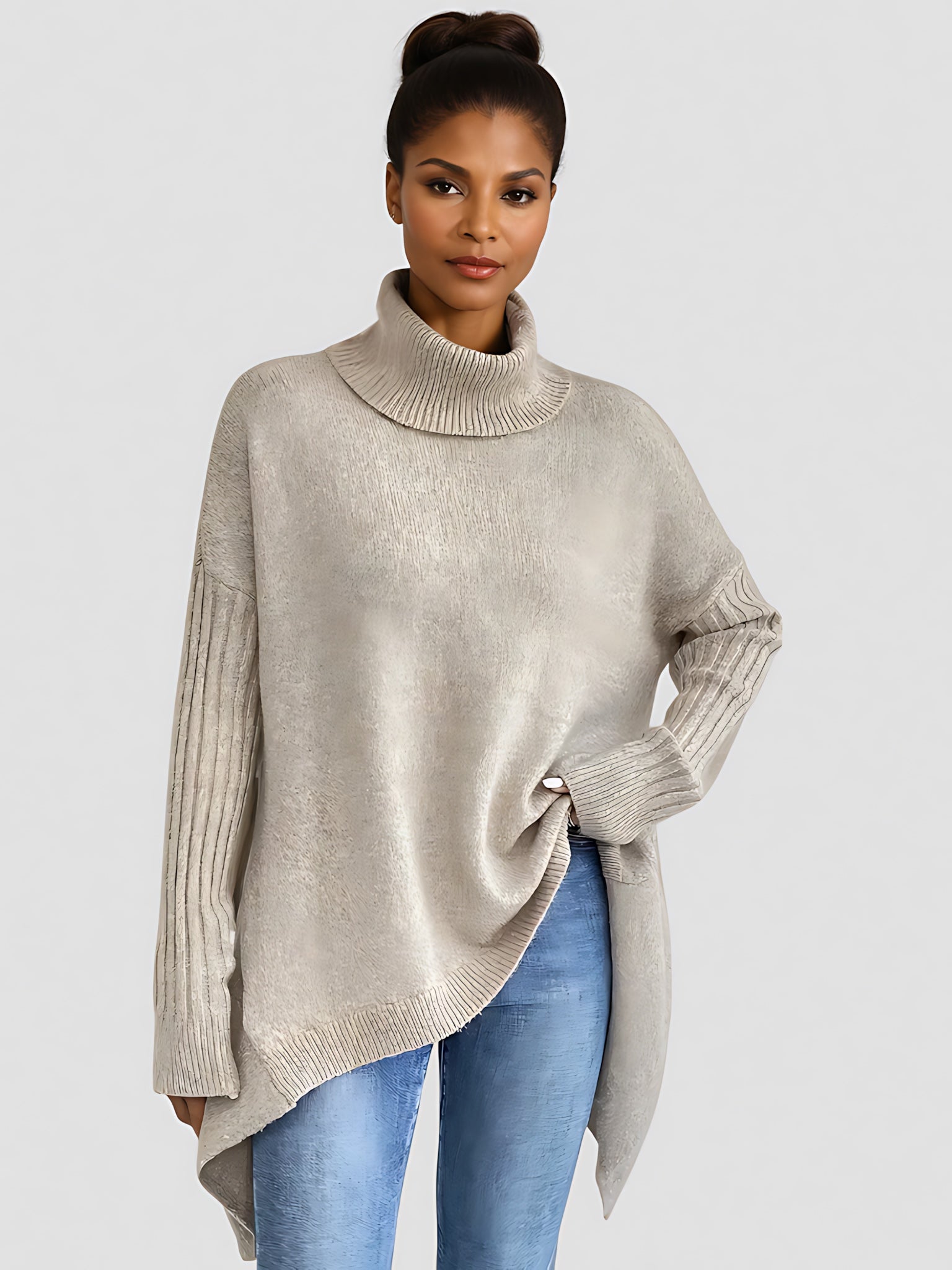 Octavia – Oversized Turtleneck Knit Sweater