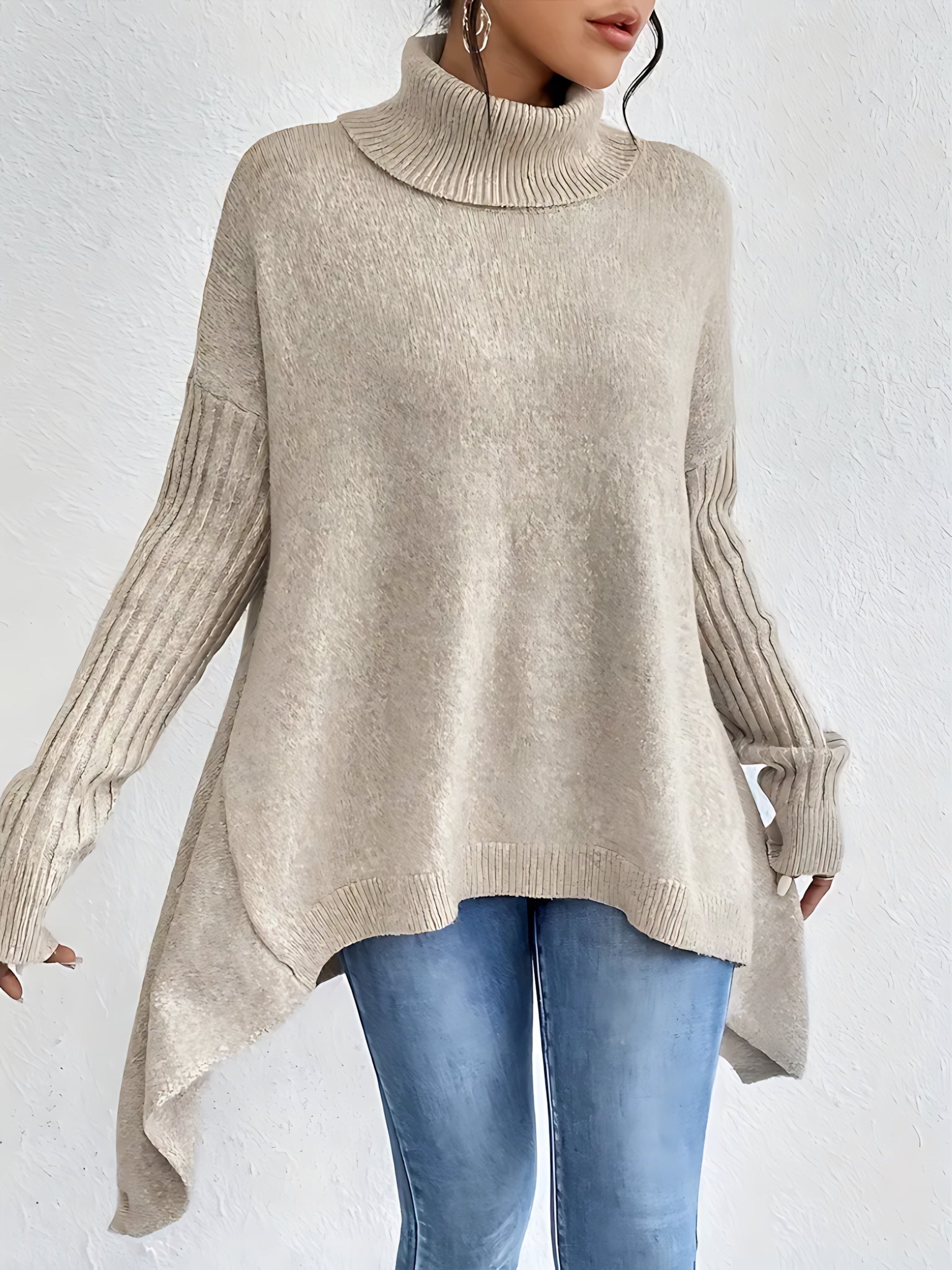 Octavia – Oversized Turtleneck Knit Sweater