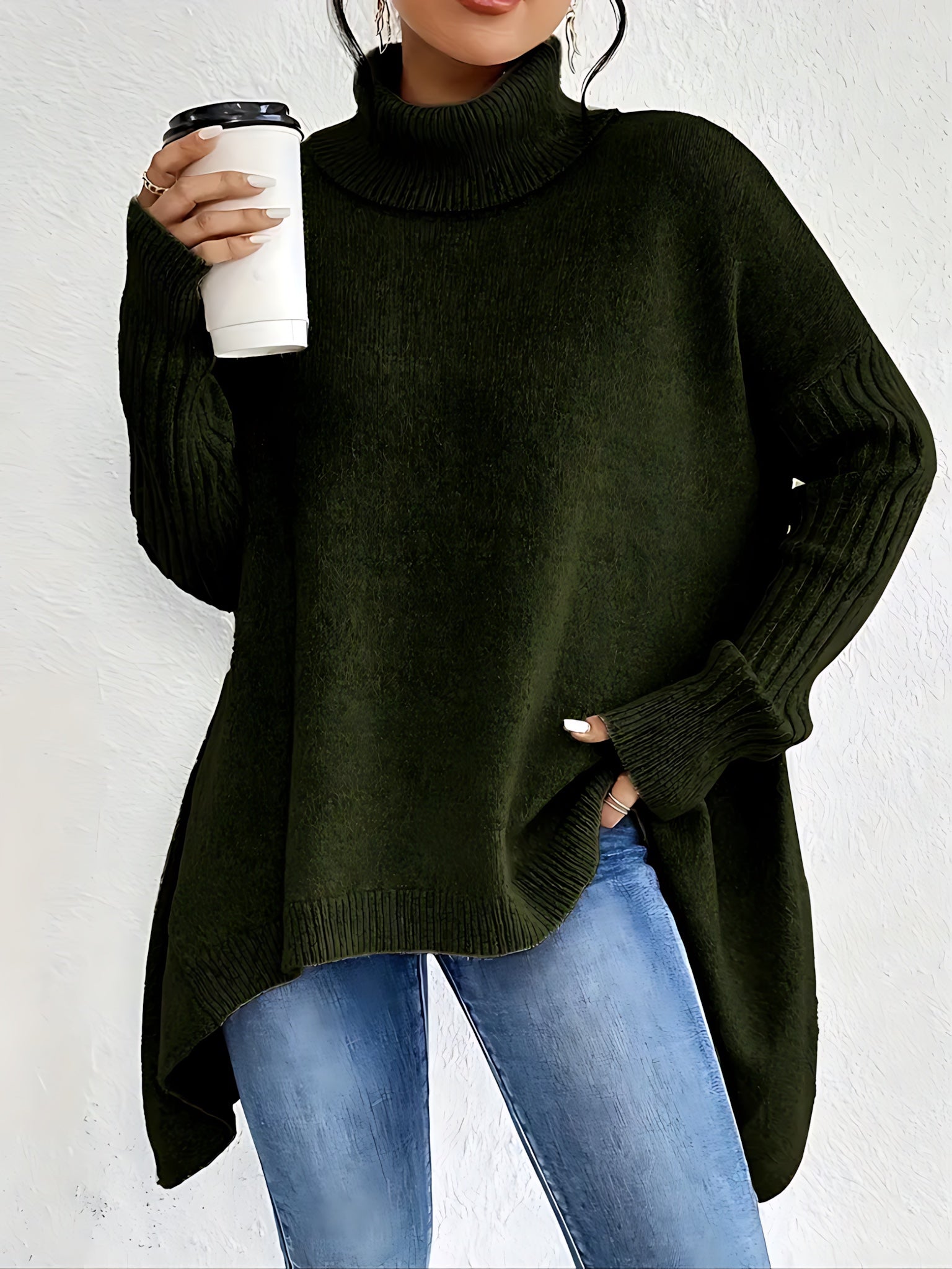 Octavia – Oversized Turtleneck Knit Sweater