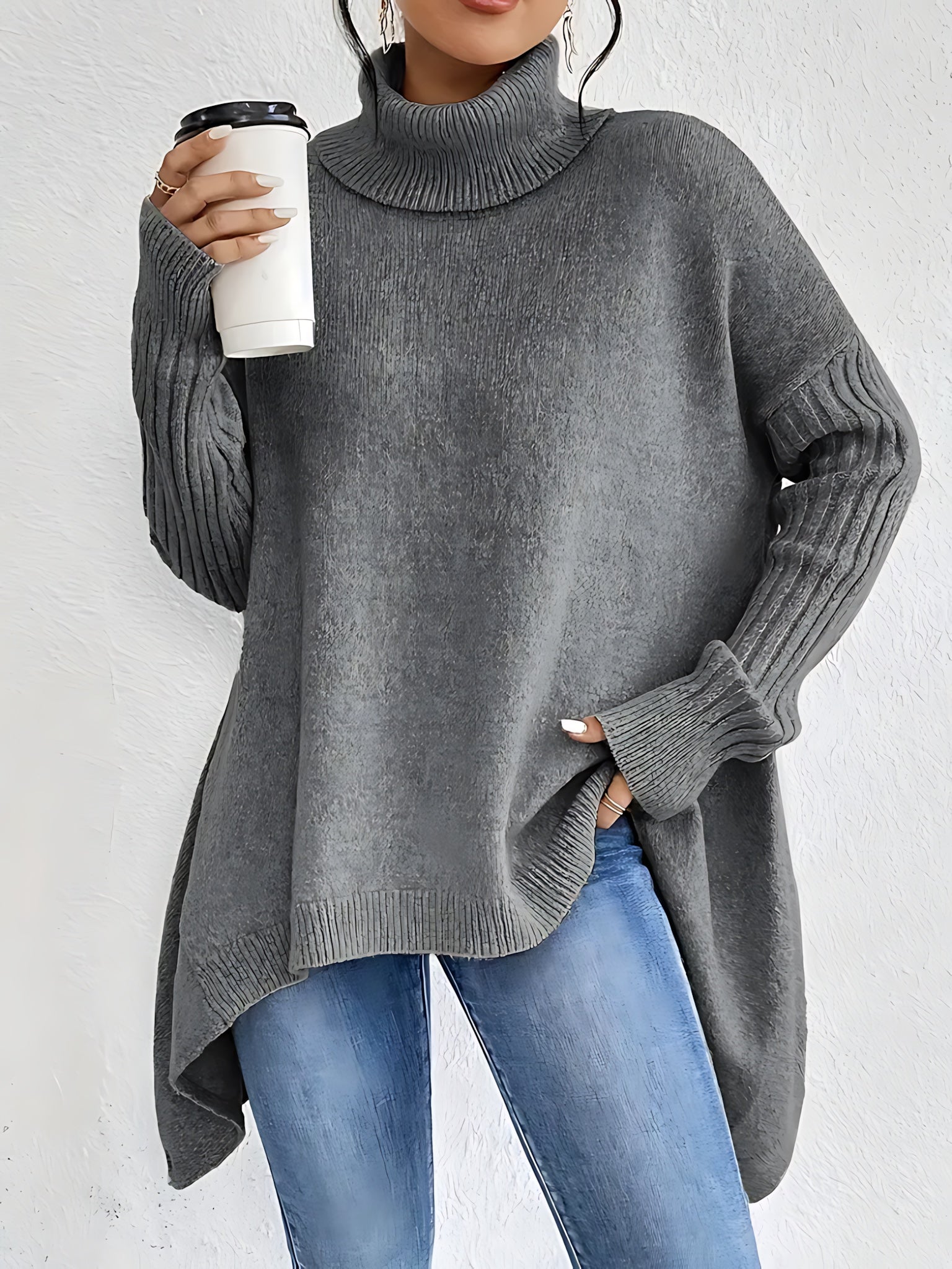 Octavia – Oversized Turtleneck Knit Sweater
