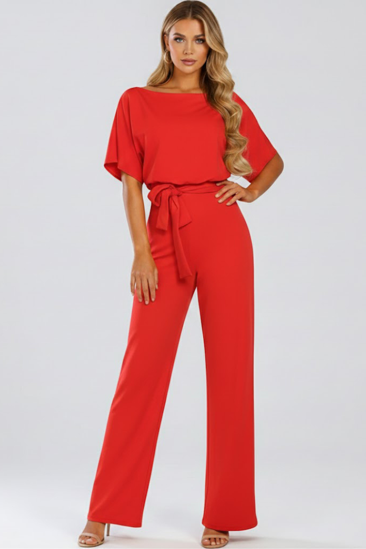 Maeve – Dolman Sleeve Tie Waist Wide Leg Jumpsuit
