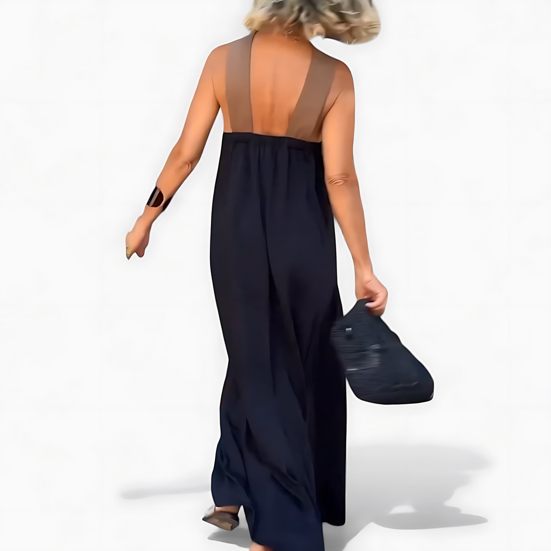 Ophelia – Cross Halter Neck Flowy Maxi Dress