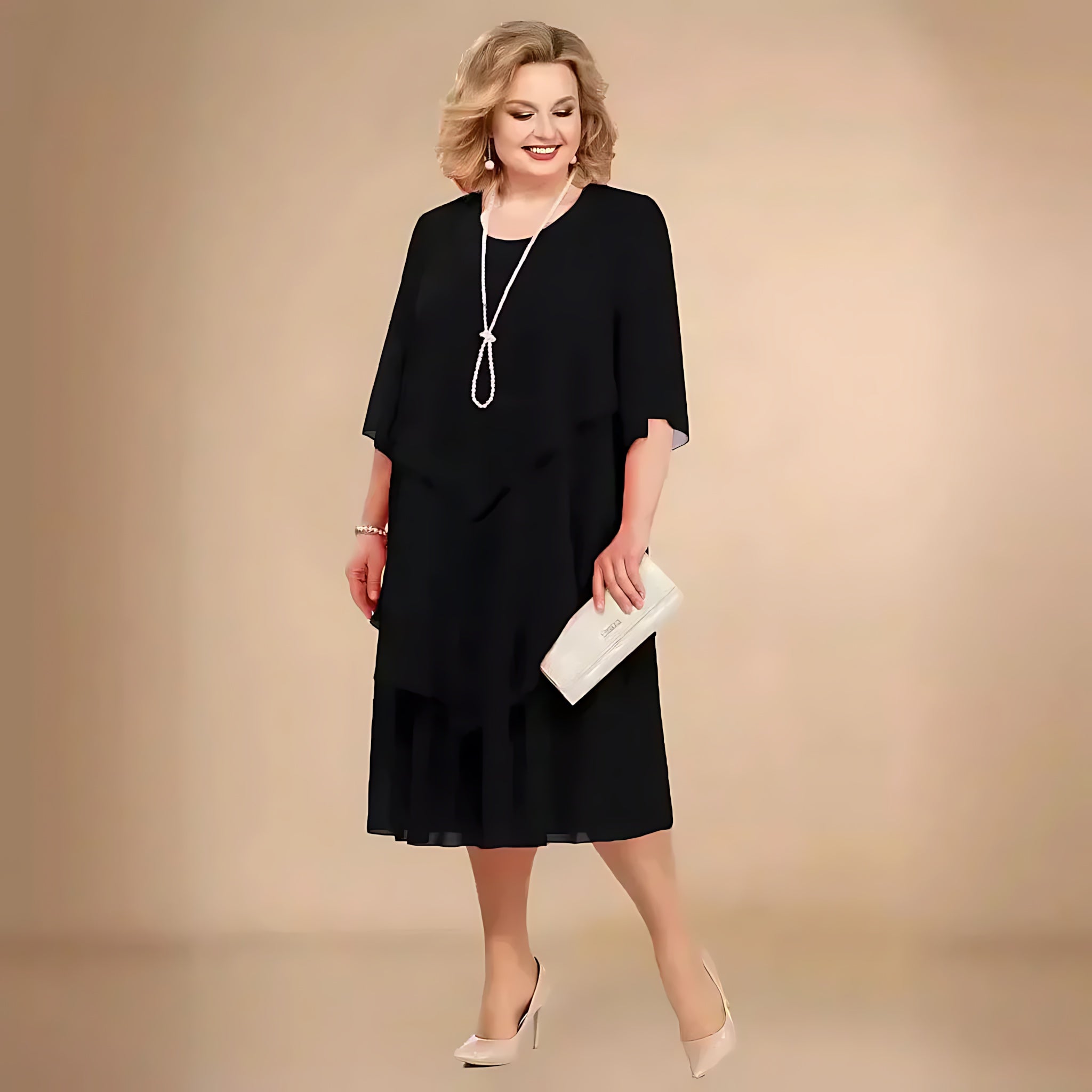 Ophelia – Oversized V Neck Flowy Midi Dress