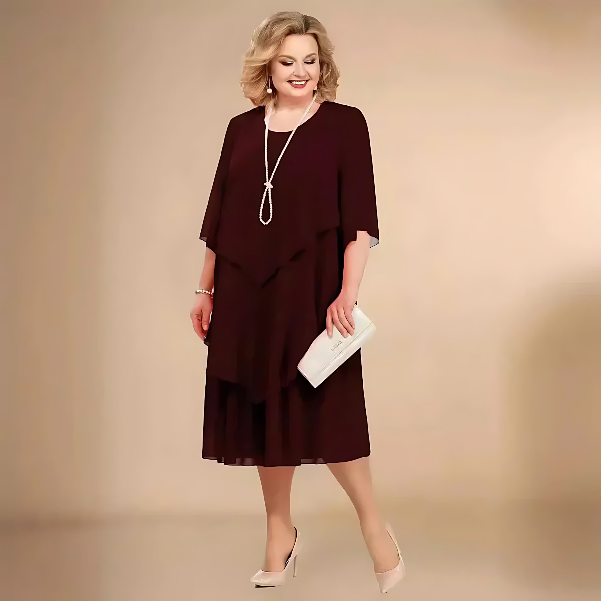 Ophelia – Oversized V Neck Flowy Midi Dress