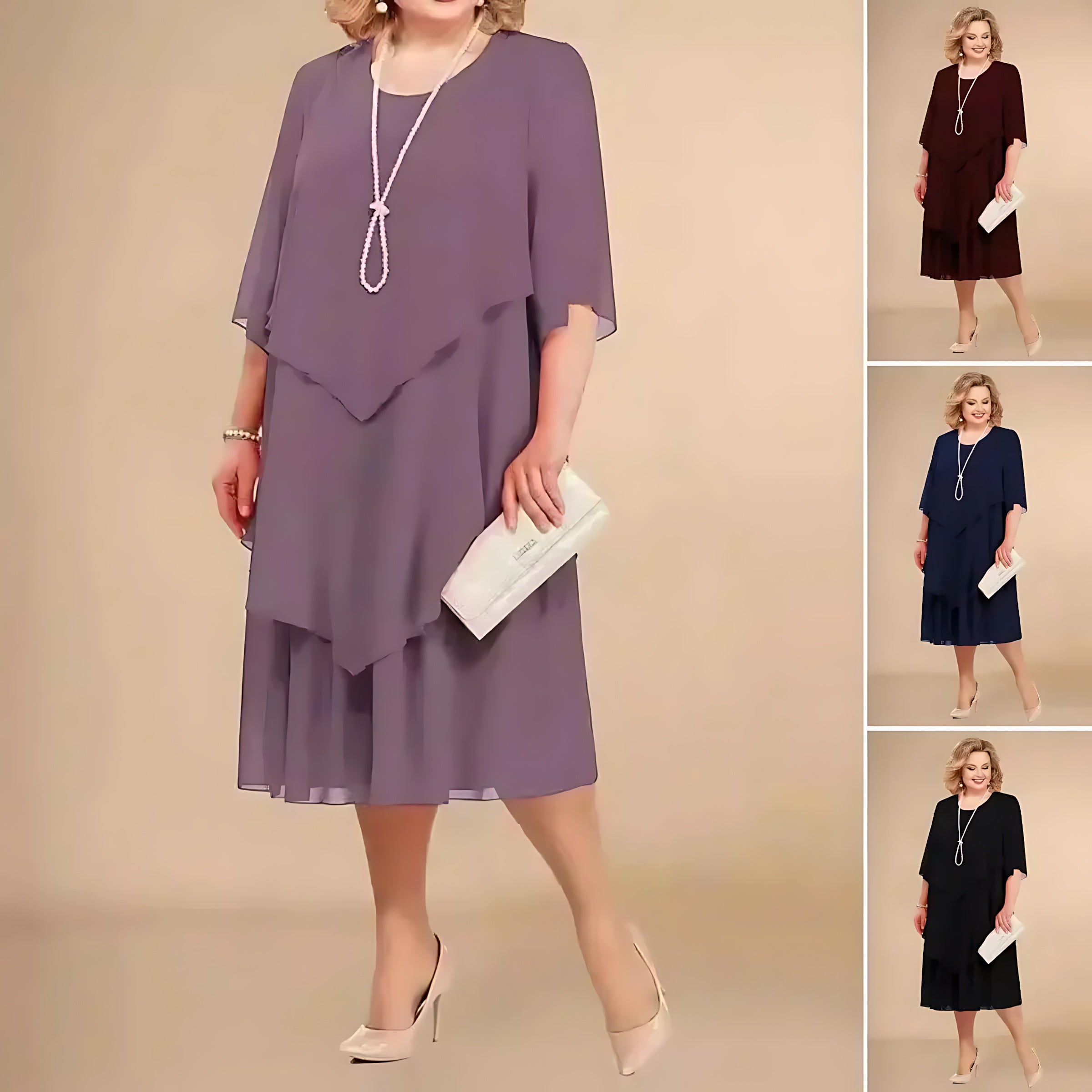 Ophelia – Oversized V Neck Flowy Midi Dress