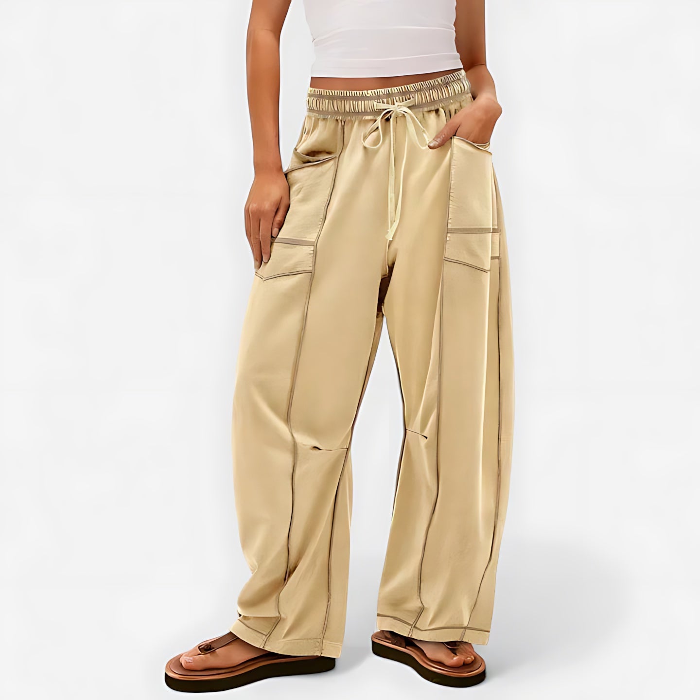 Ophelia – Pleated Barrel Leg Pants