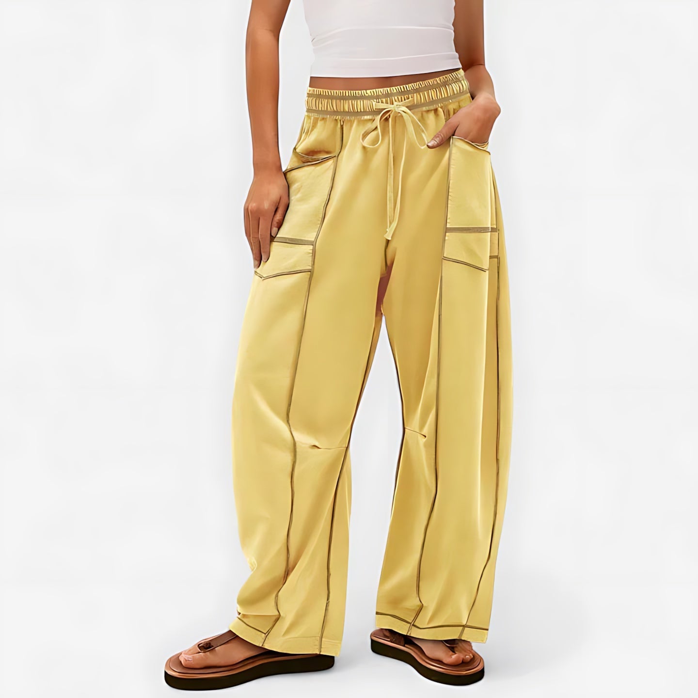 Ophelia – Pleated Barrel Leg Pants