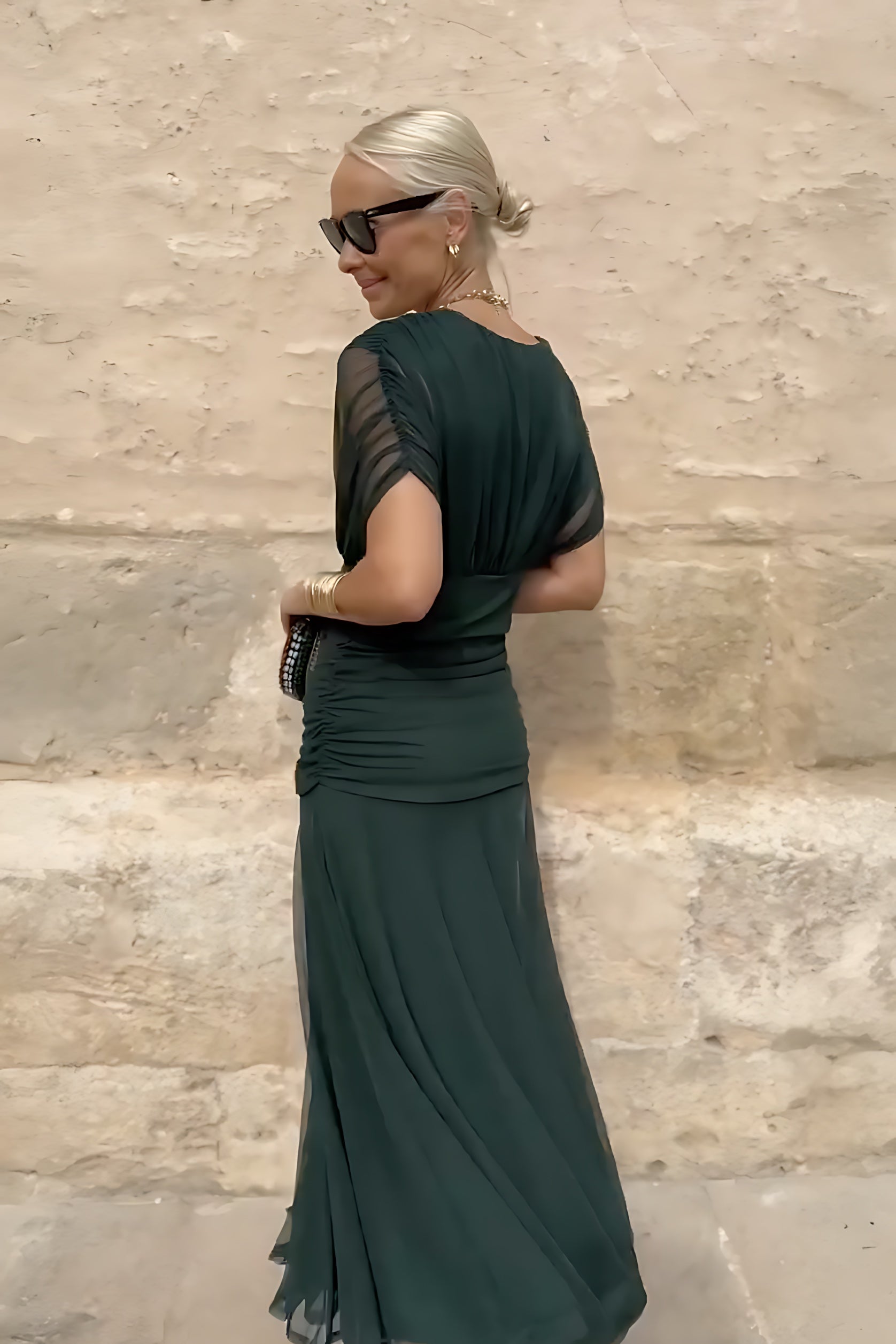 Ophelia – Surplice V Neck Party Maxi Dress