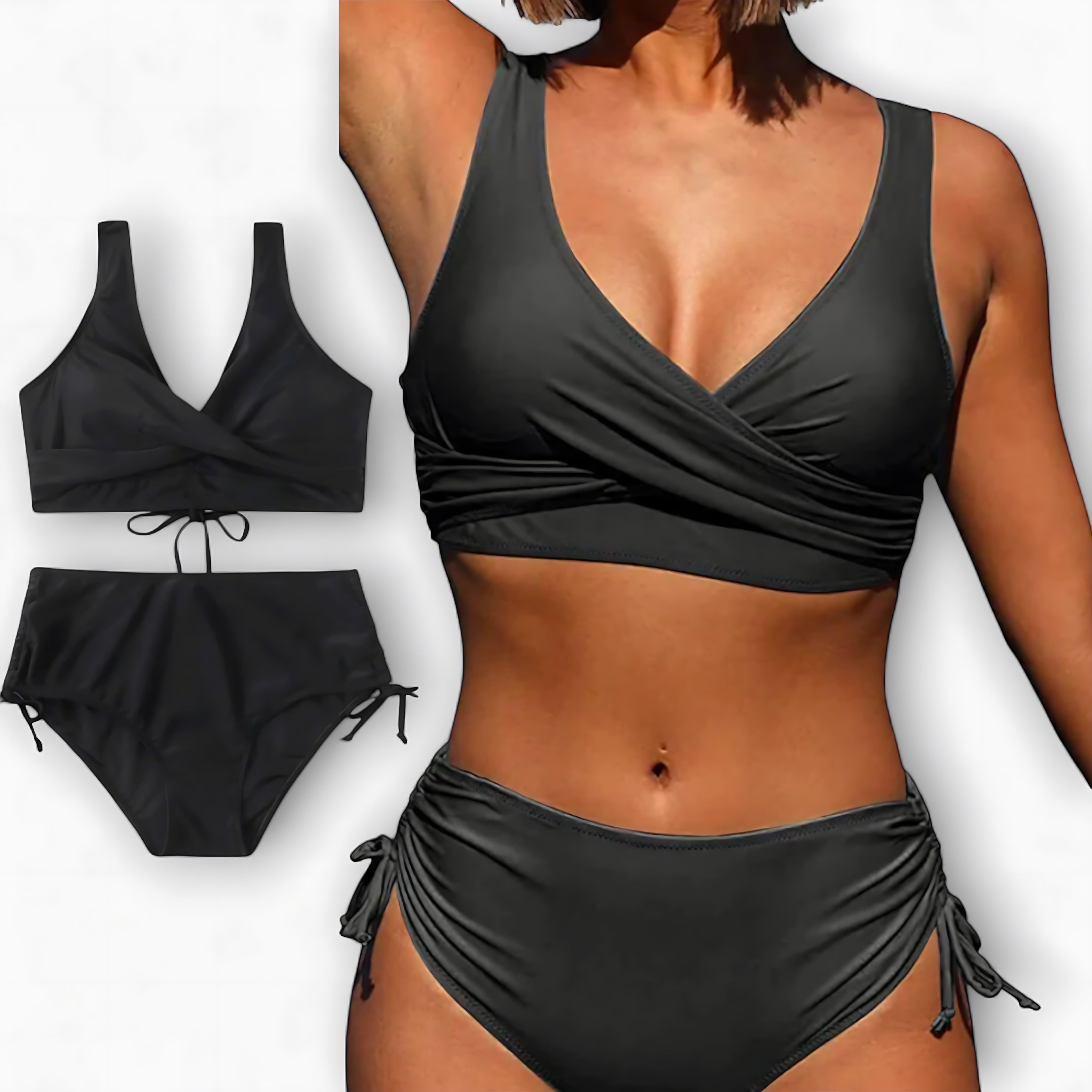 Ophelia – Wrap Front High Waist Bikini Set