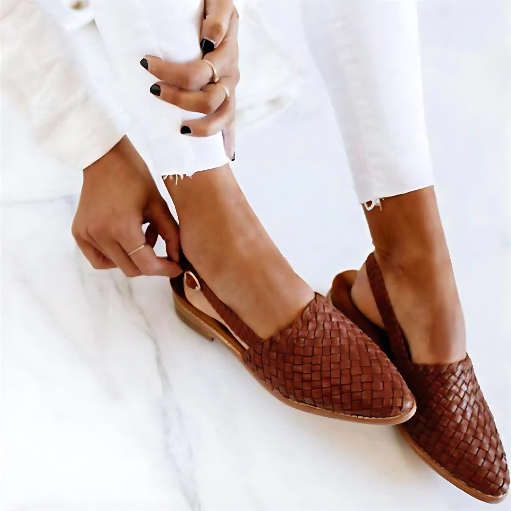 Paisley – Woven Pointed Toe Slip On Flats