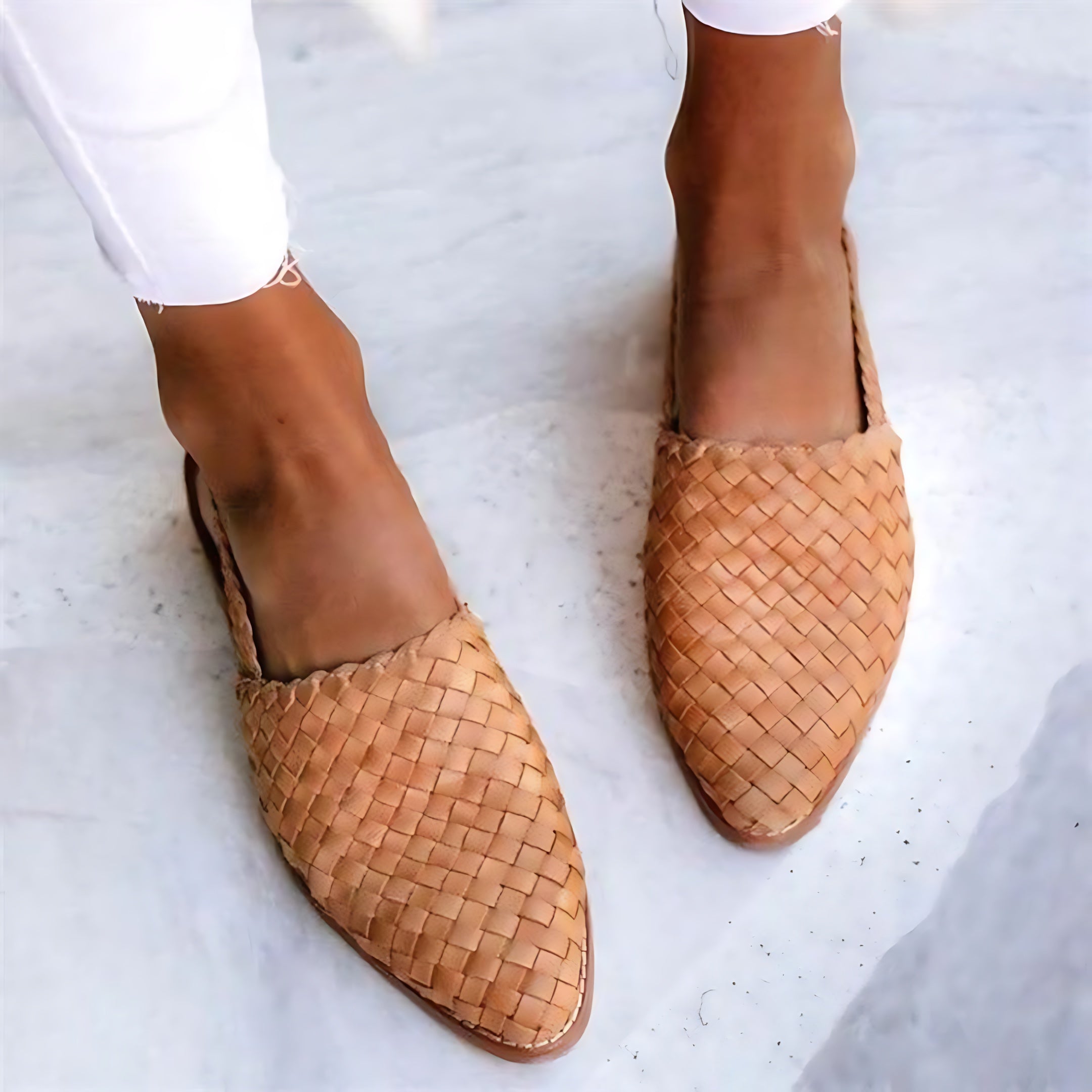 Paisley – Woven Pointed Toe Slip On Flats