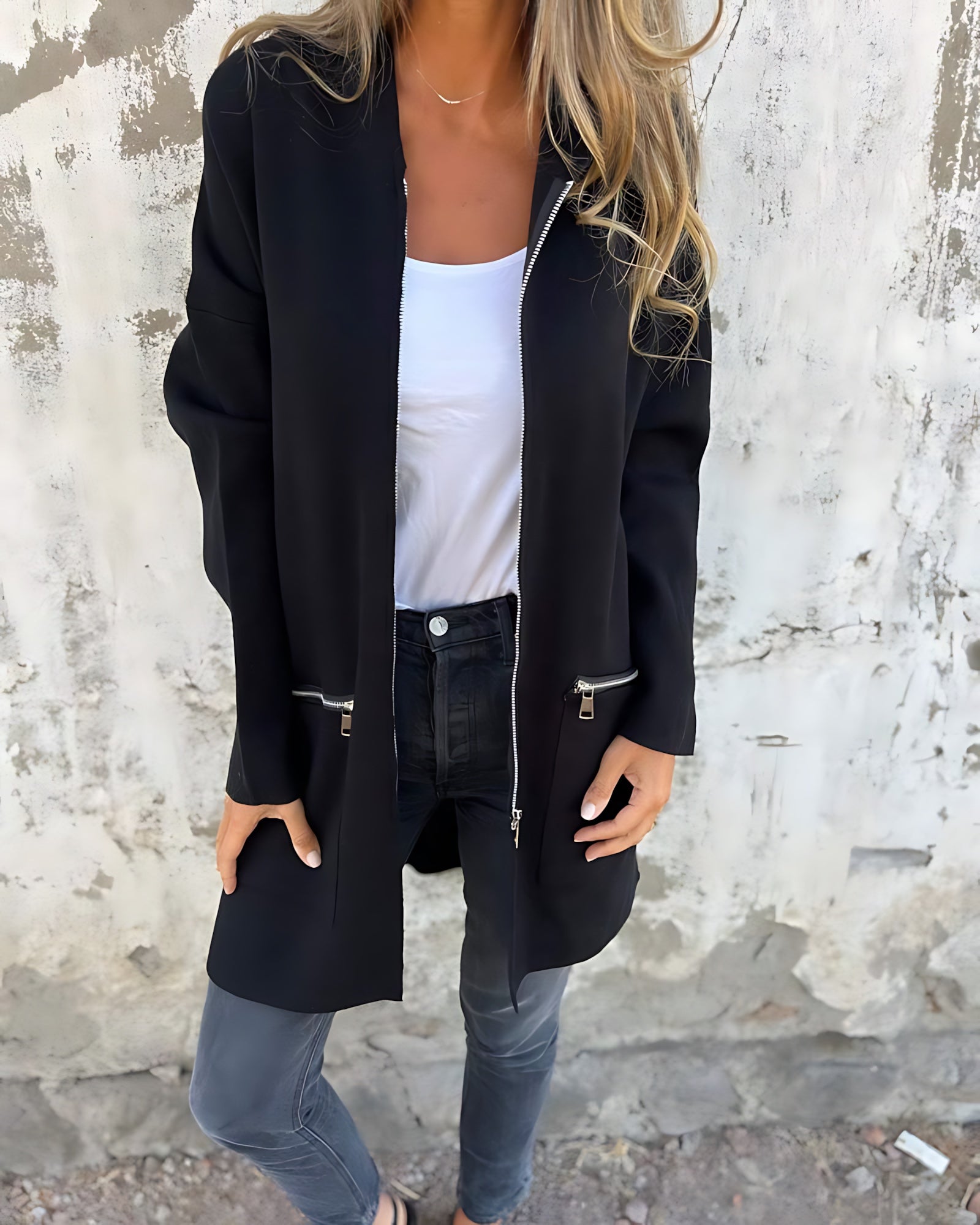 Paloma – Zip Up Long Sleeve Knit Cardigan