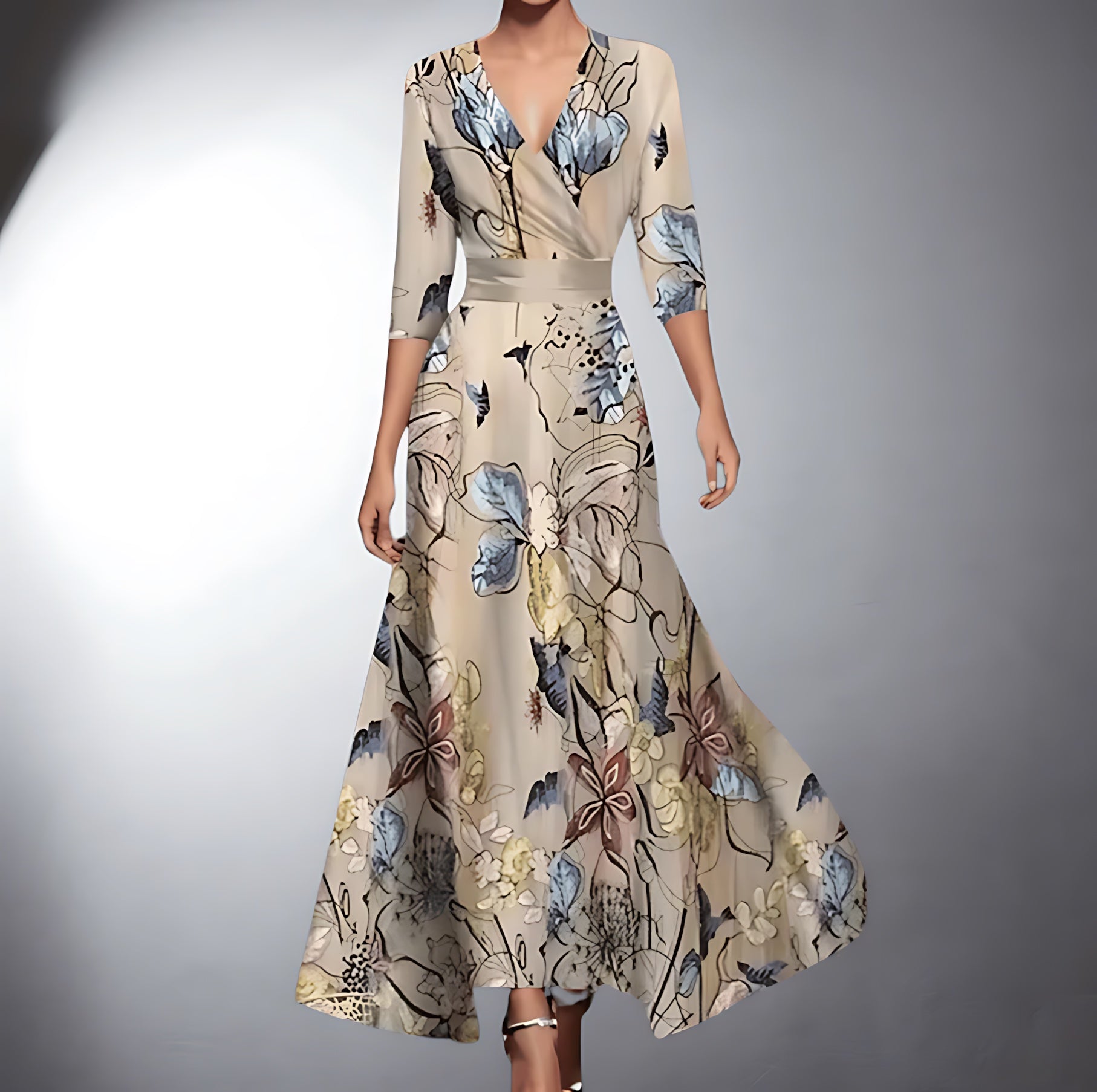 Penelope – Floral Print Wrap Wedding Guest Maxi Dress