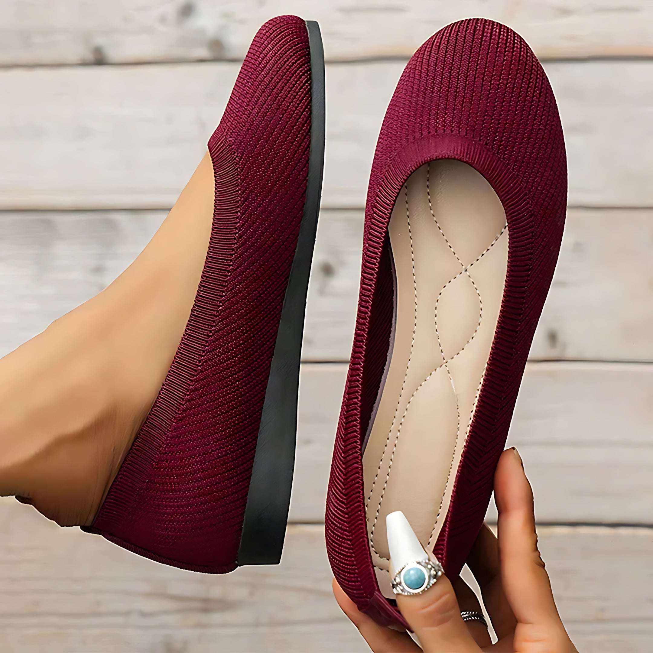 Penelope – Slip On Almond Toe Ballet Flats