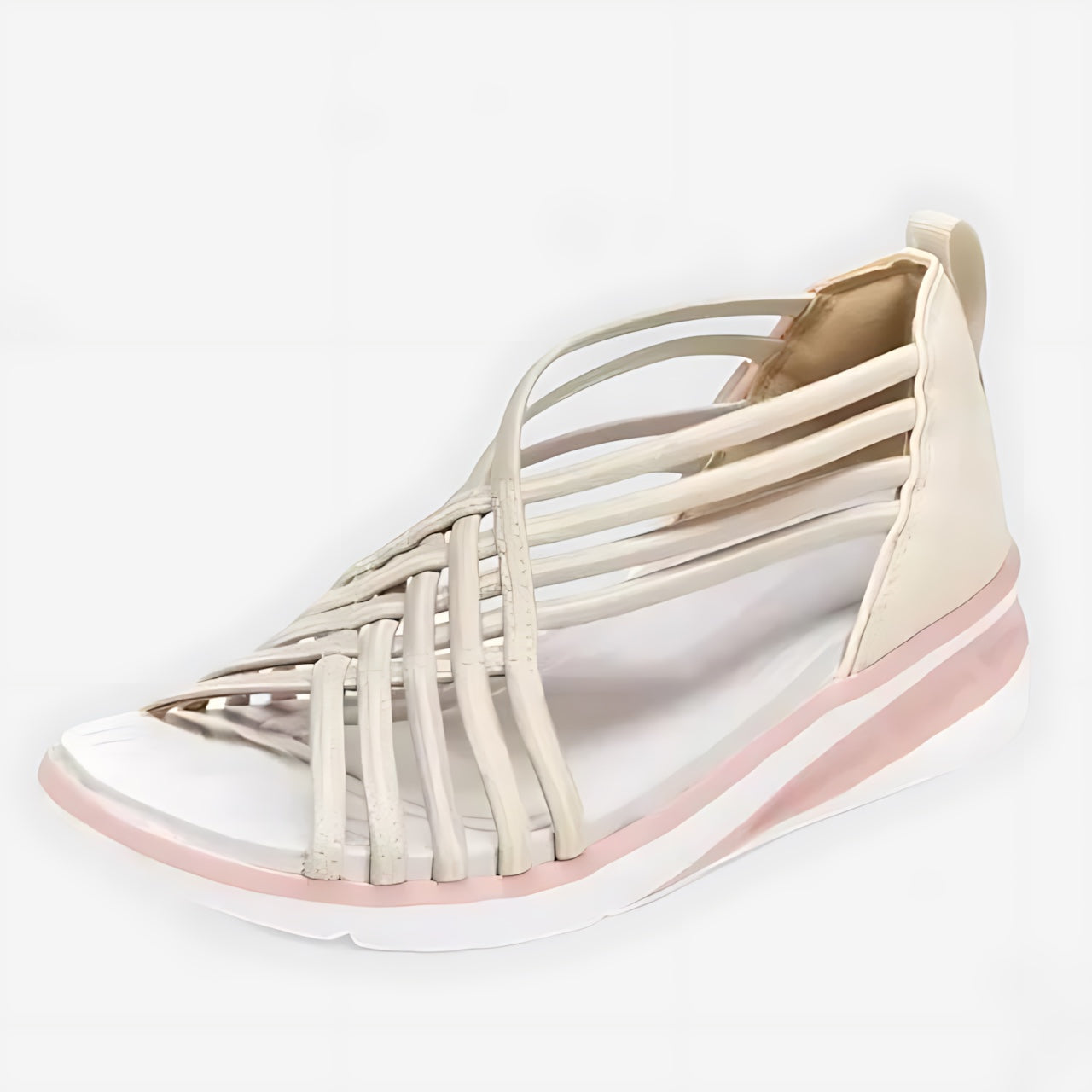 Penelope – Strappy Slingback Low Wedge Sandals