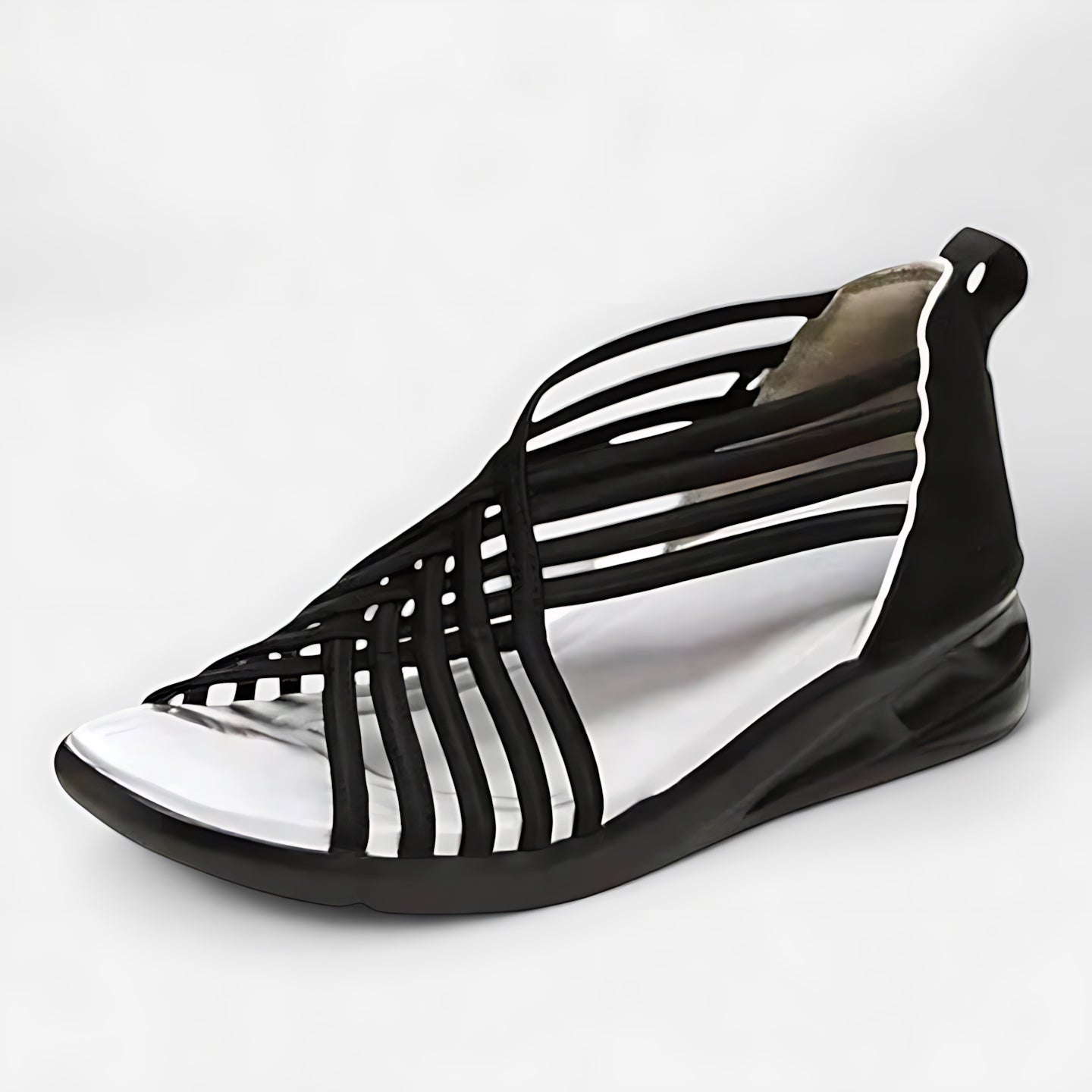 Penelope – Strappy Slingback Low Wedge Sandals