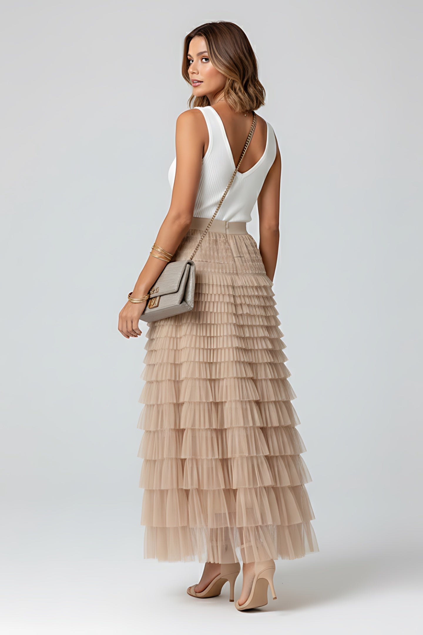 Penelope – Tiered Tulle Midi Skirt