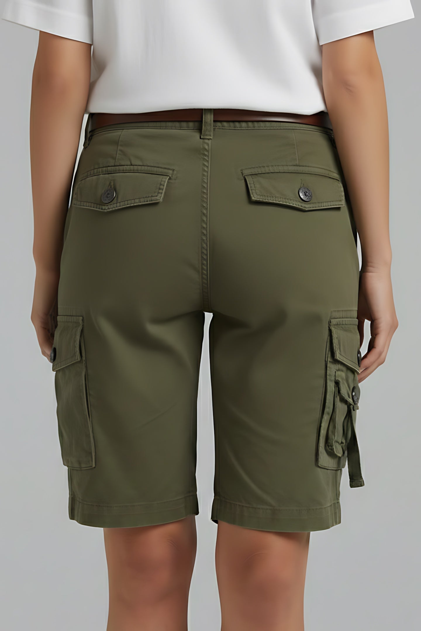 Peyton – High Waist Bermuda Cargo Shorts
