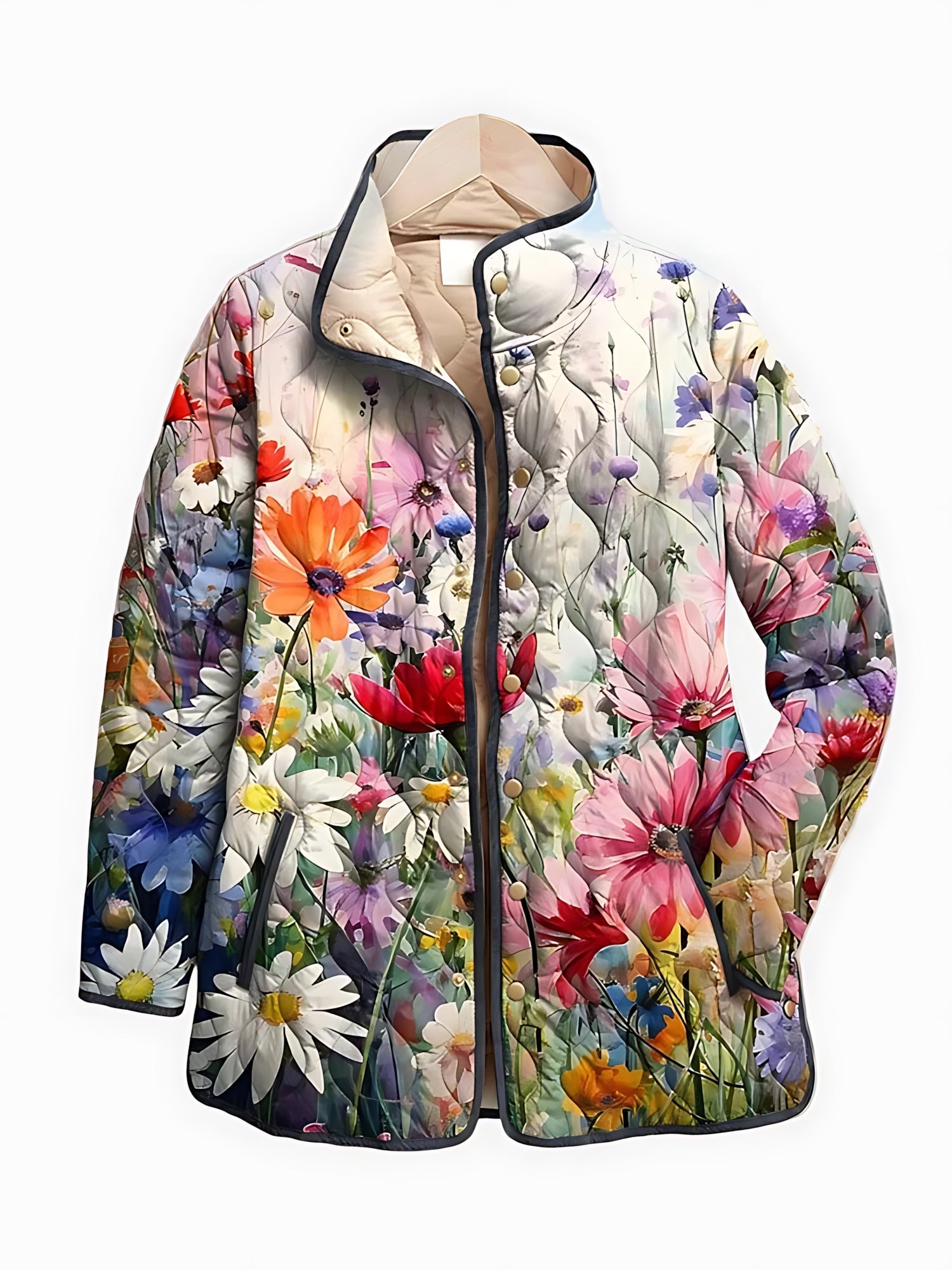 Peyton – Watercolor Floral Print Jacket