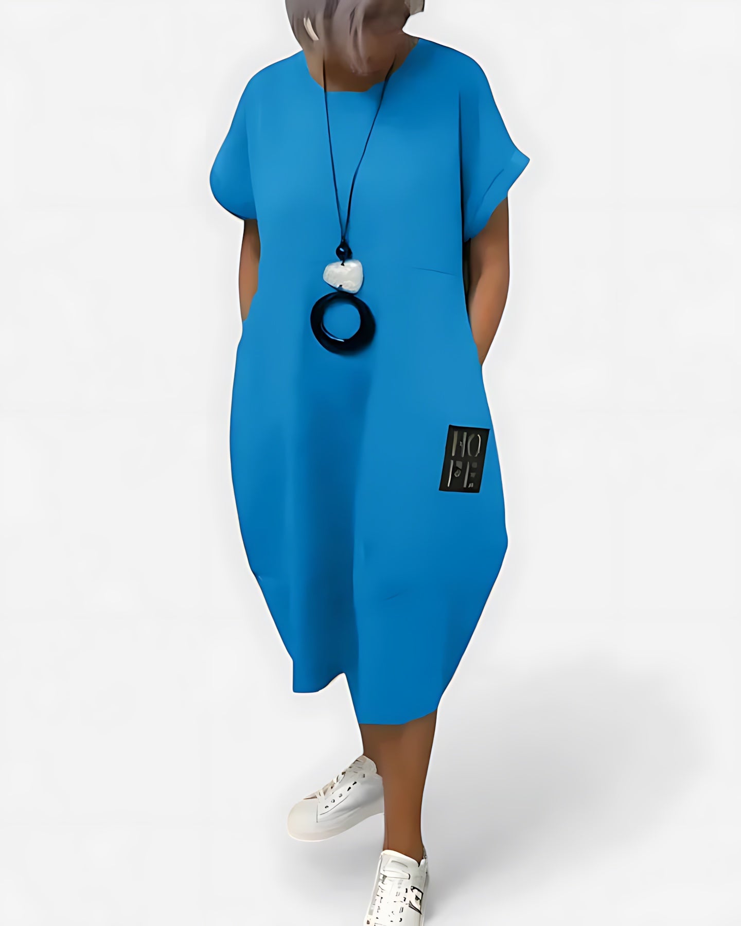Priscilla – Oversized Cocoon Batwing Sleeve Midi Dress