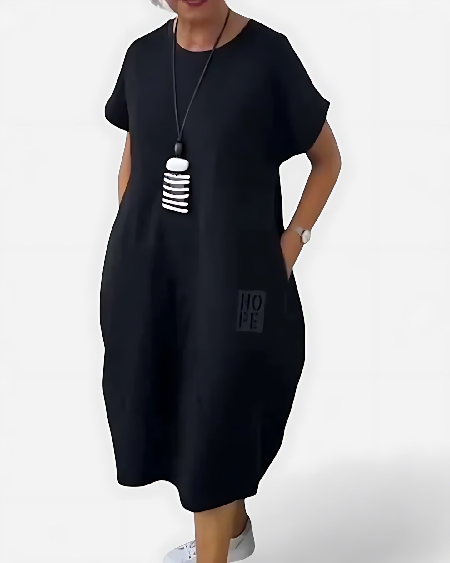Priscilla – Oversized Cocoon Batwing Sleeve Midi Dress