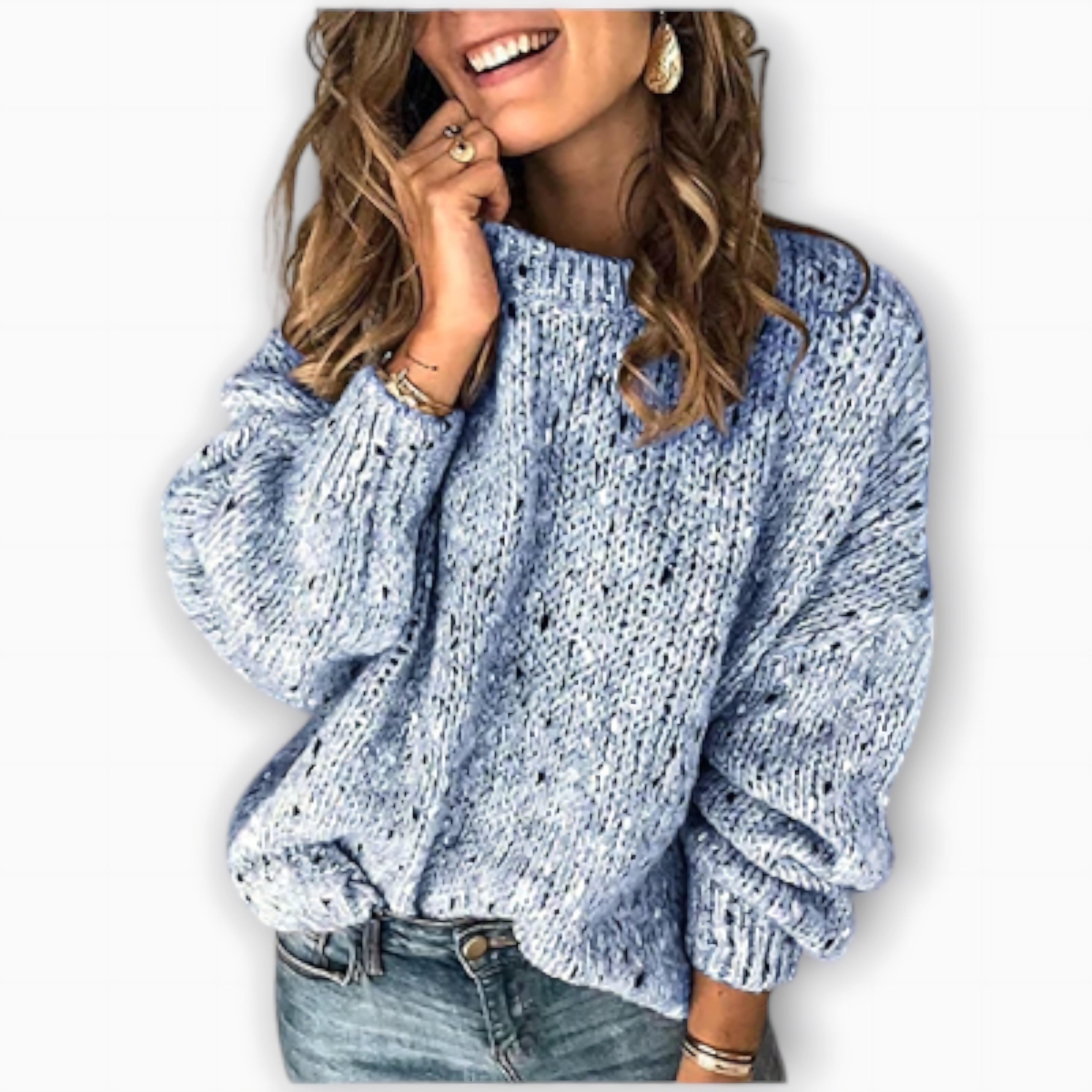 Quinn – Chunky Knit Mock Neck Sweater