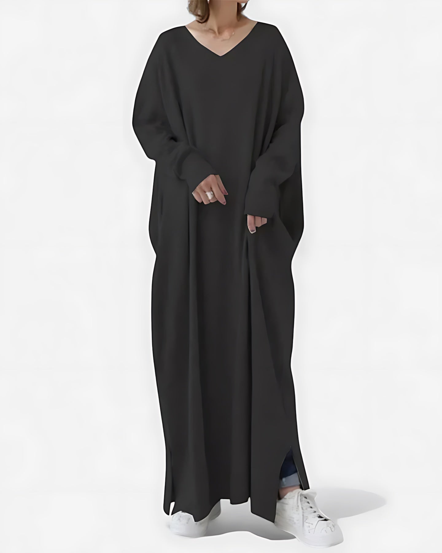 Reagen – Oversized V Neck Kaftan Maxi Dress
