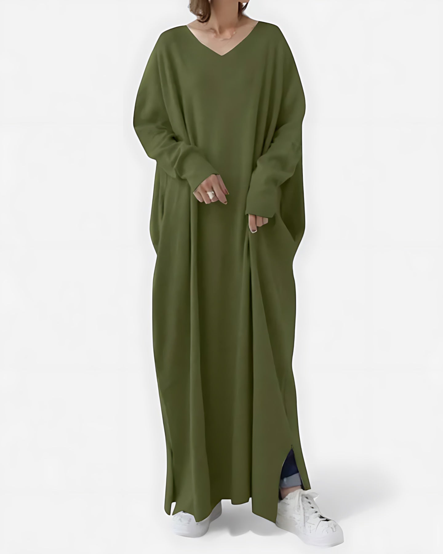 Reagen – Oversized V Neck Kaftan Maxi Dress