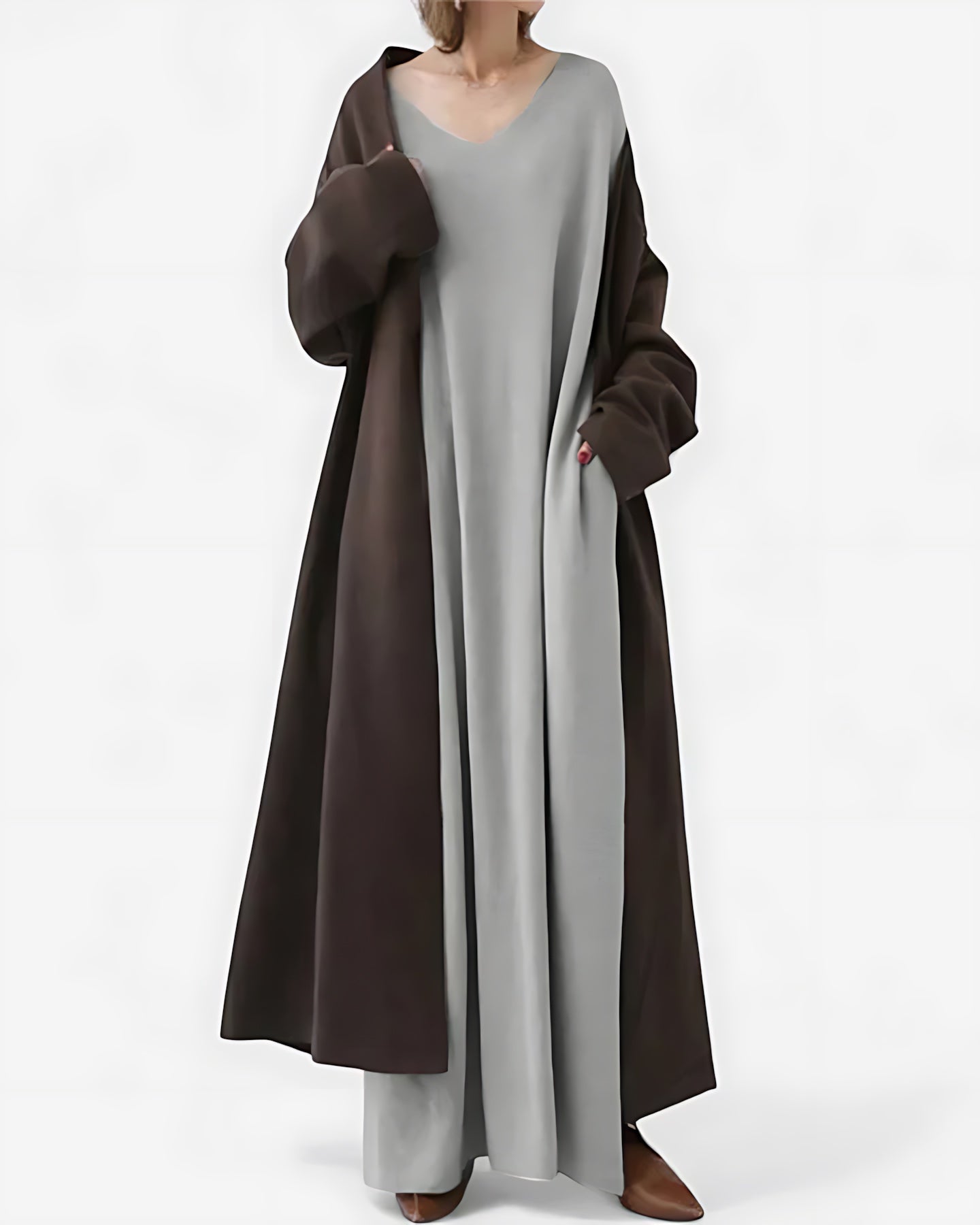Reagen – Oversized V Neck Kaftan Maxi Dress