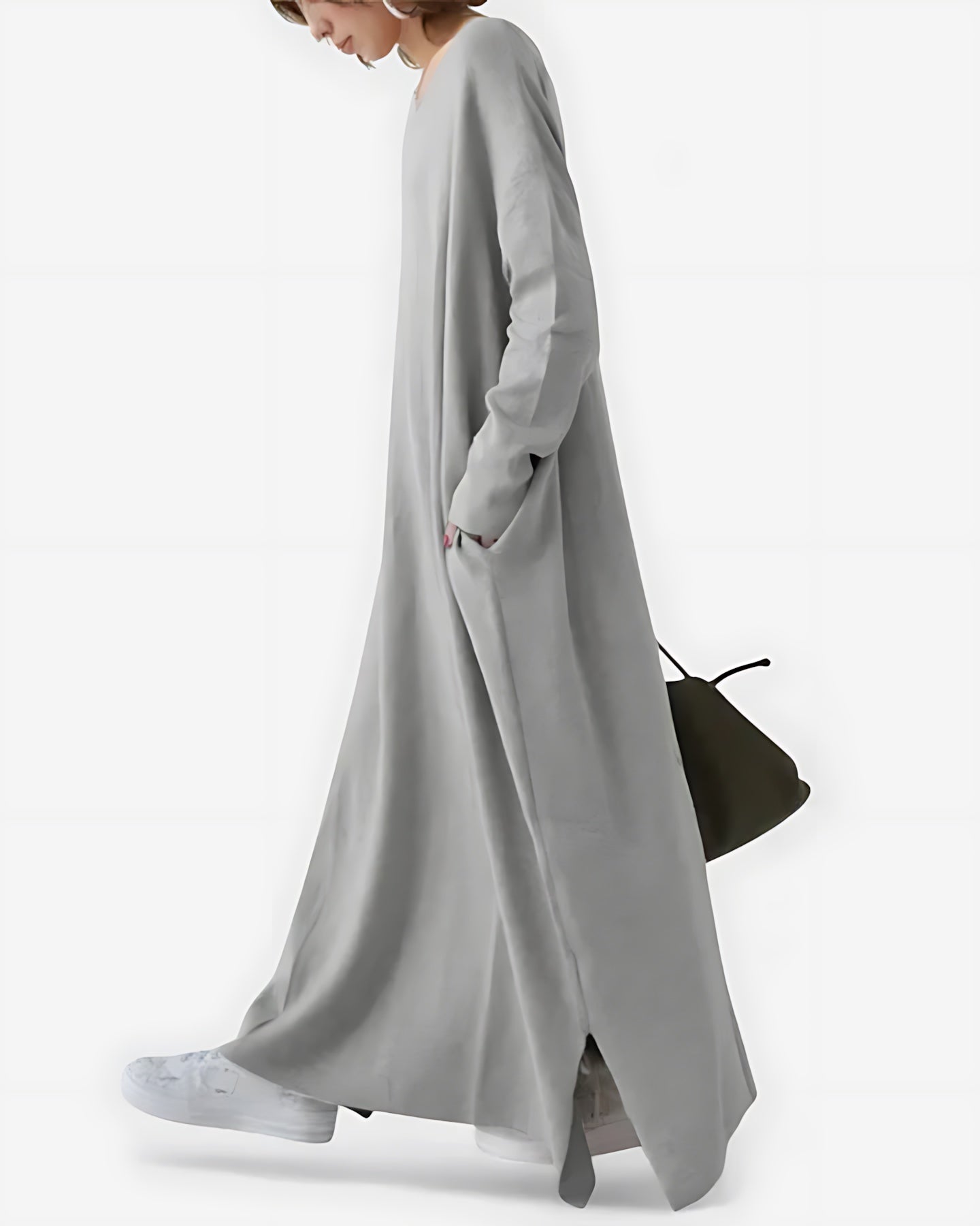 Reagen – Oversized V Neck Kaftan Maxi Dress