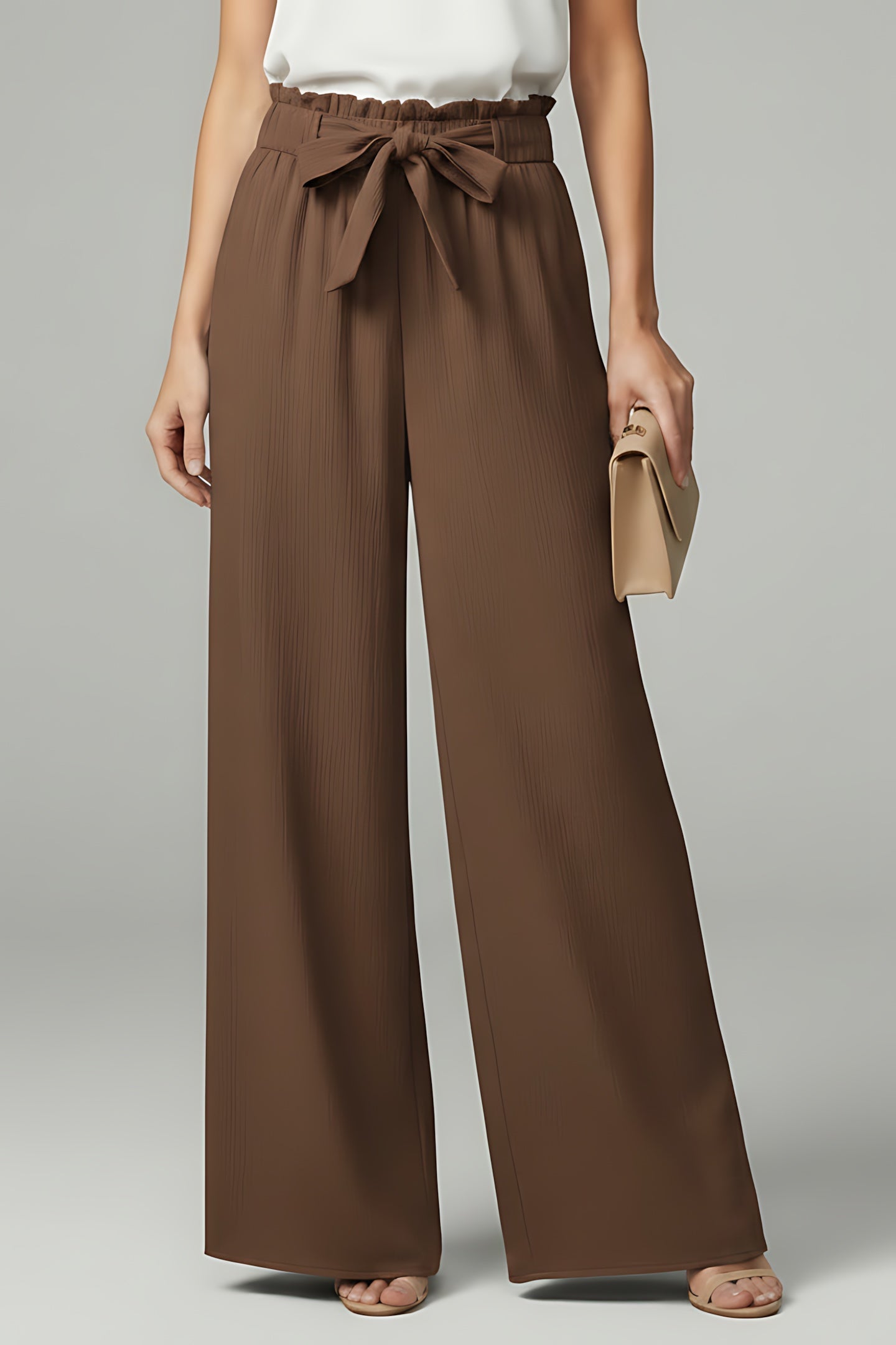 Reagen – Paperbag Waist Wide Leg Palazzo Pants