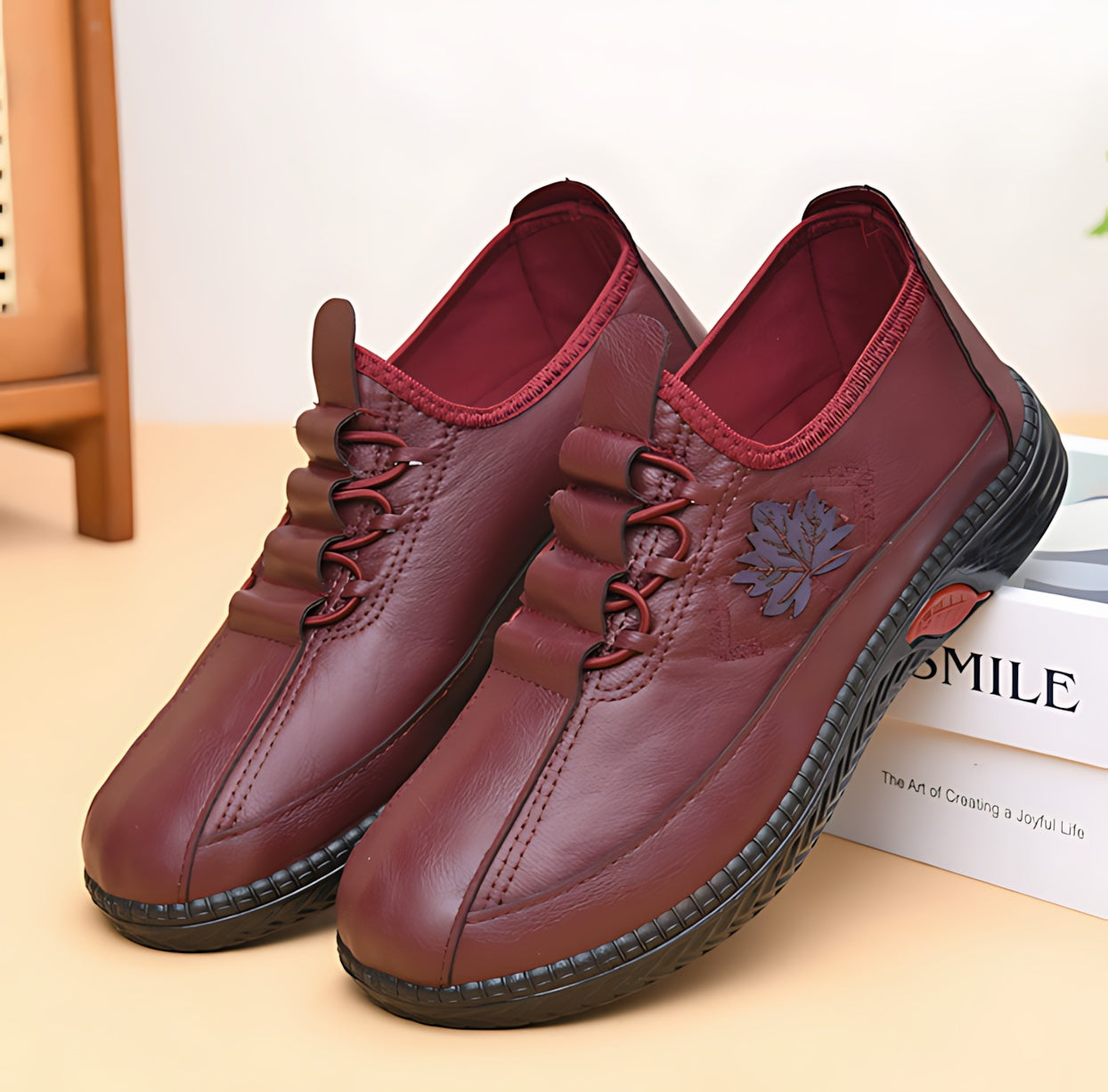 Renata – Embroidered Lace Up Walking Shoes