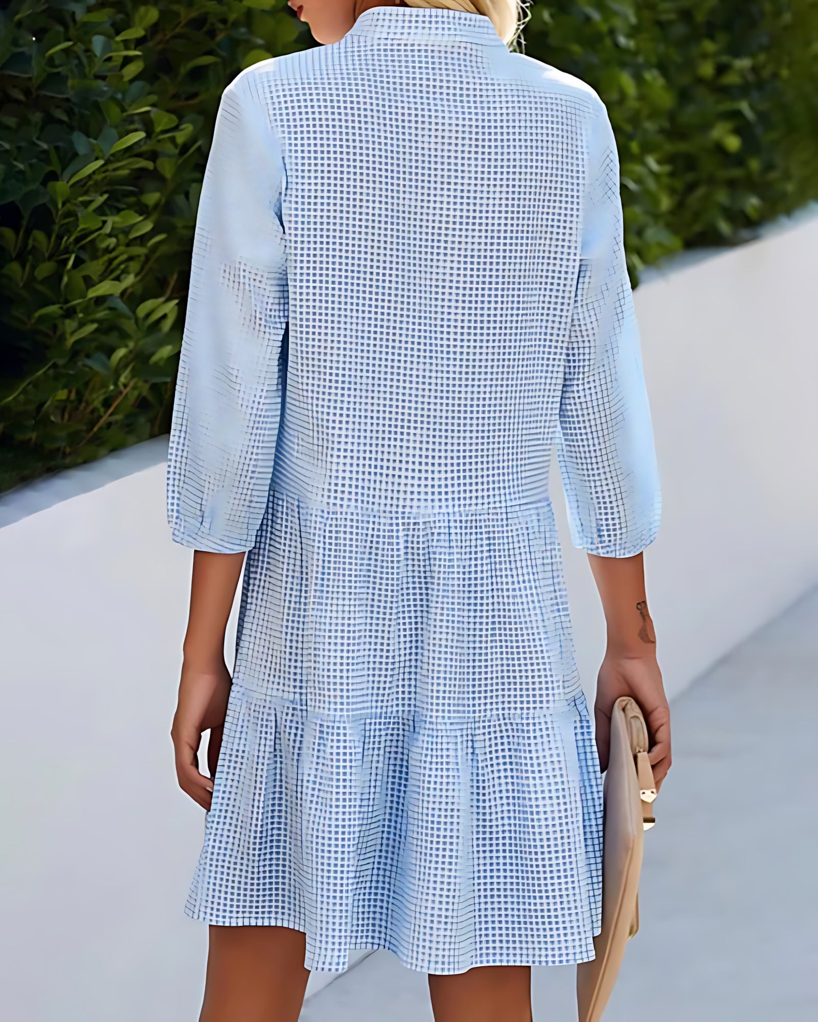 Renata – Tiered Puff Sleeve Shirt Dress