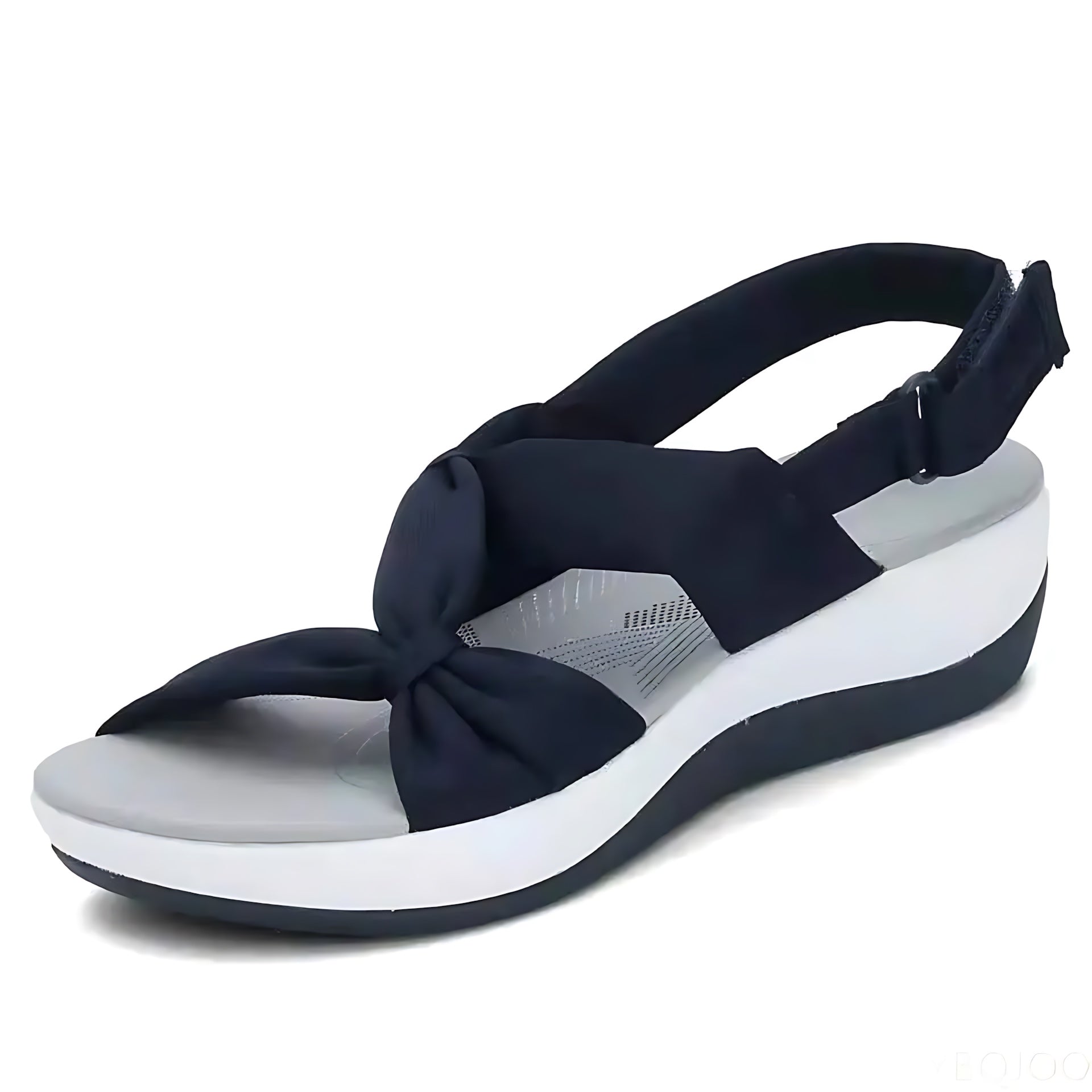 Riley – Bow Knot Slingback Low Wedge Sandals