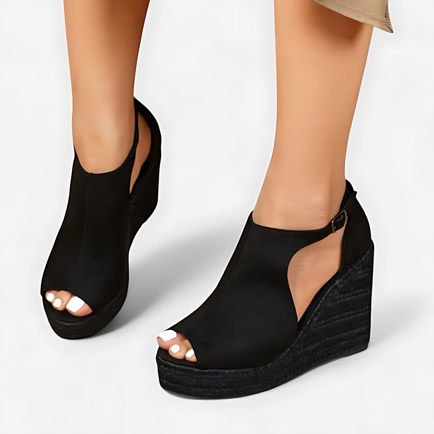 Riley – Peep Toe Platform Wedge Sandals