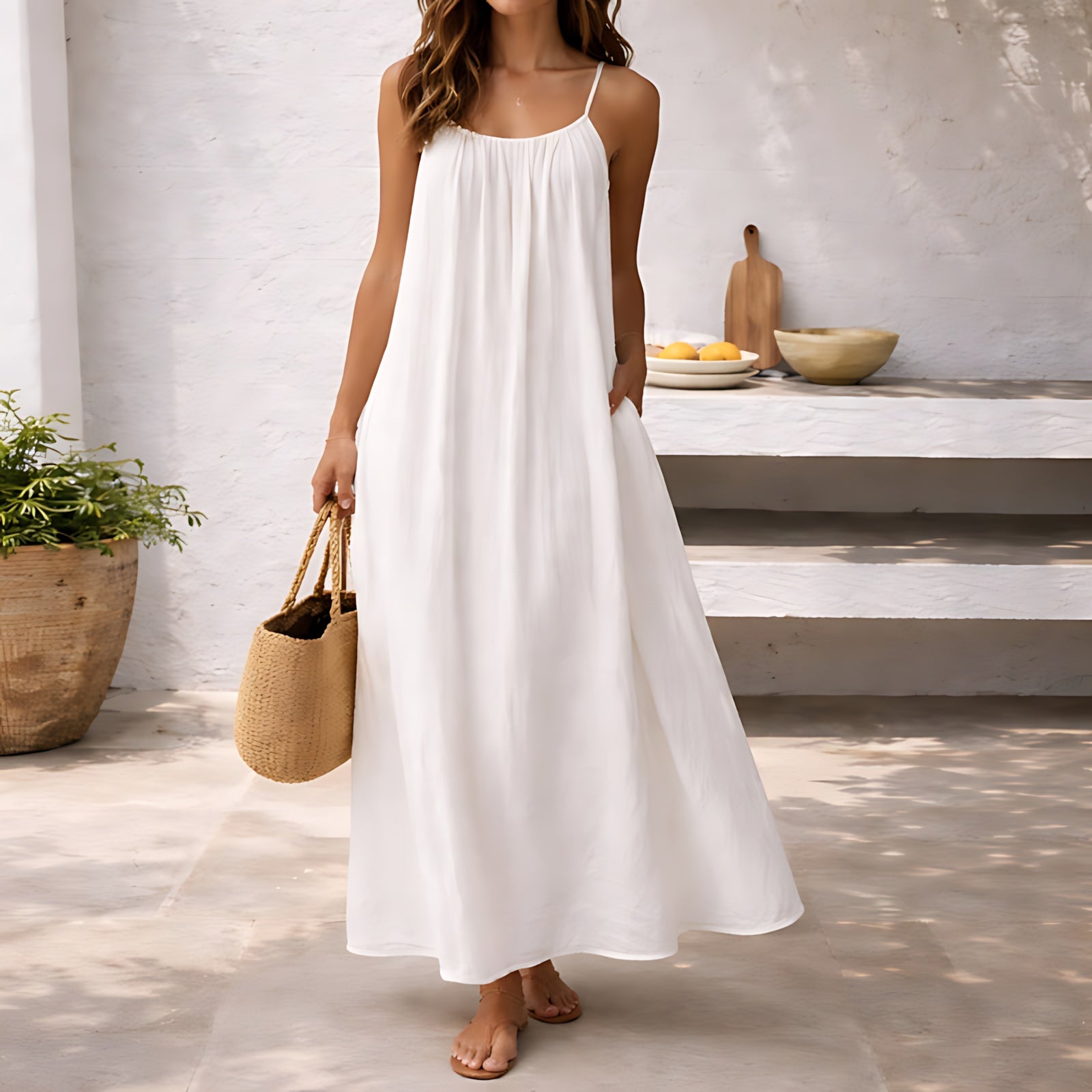 Riley – Scoop Neck Cami Summer Maxi Dress