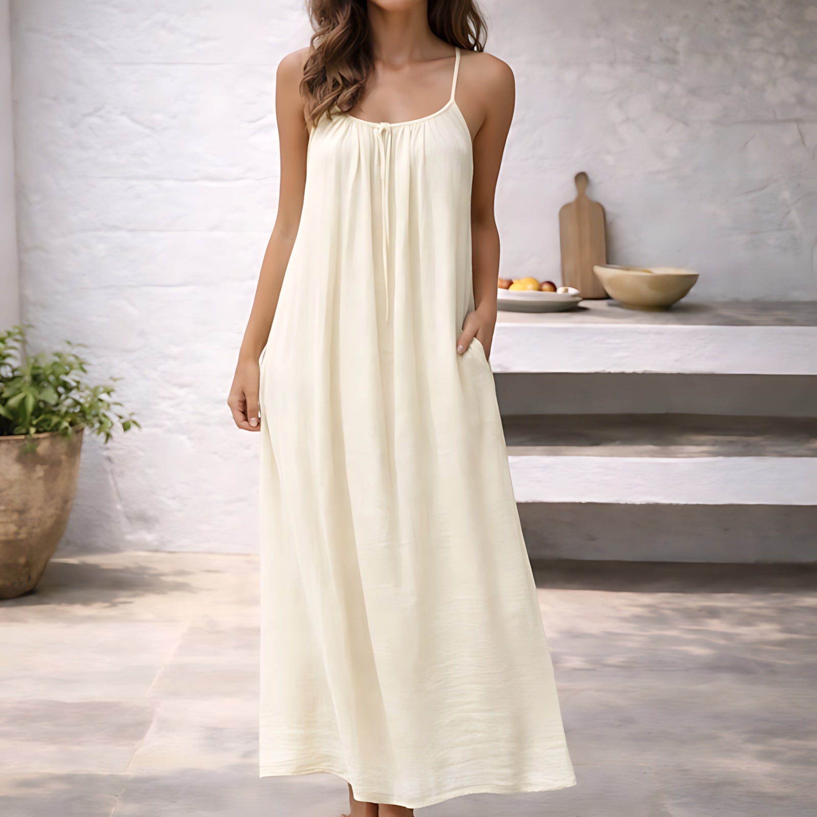 Riley – Scoop Neck Cami Summer Maxi Dress