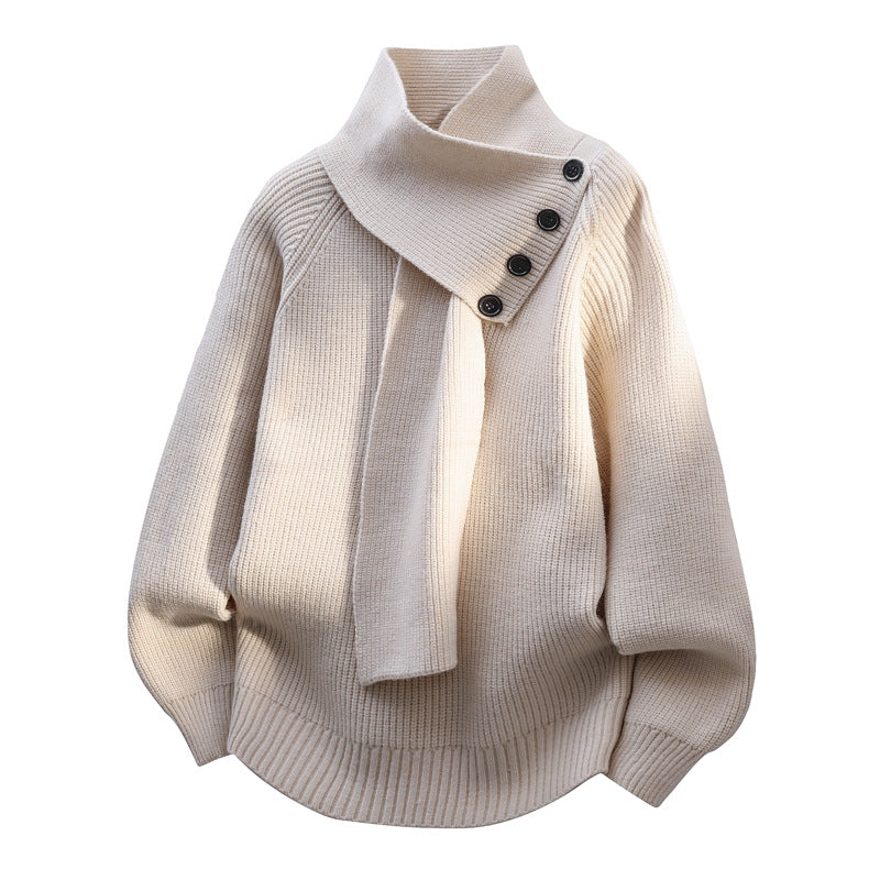 Sadie – Scarf Neck Knit Sweater