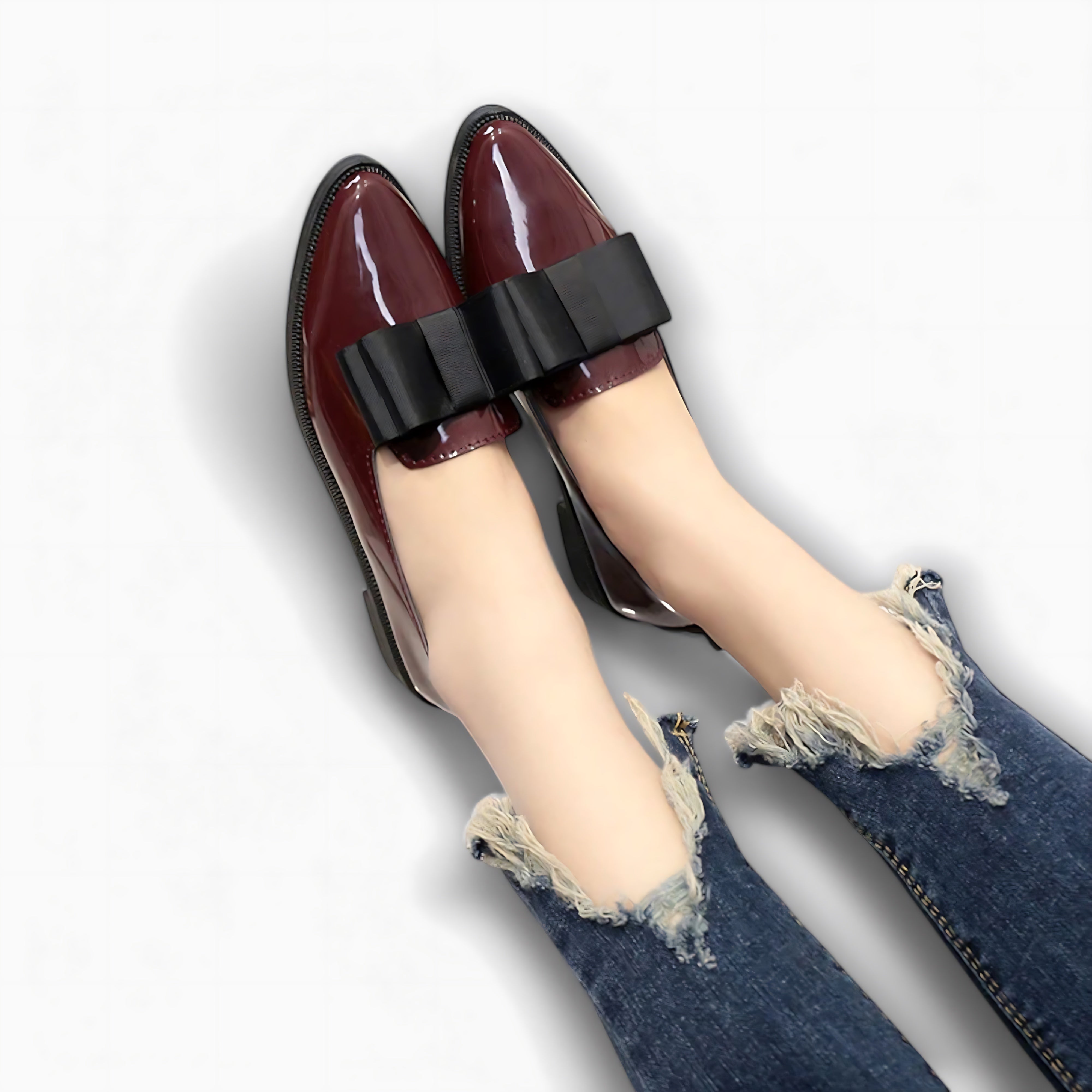 Rosalie – Patent Bow Pointed Toe Loafers