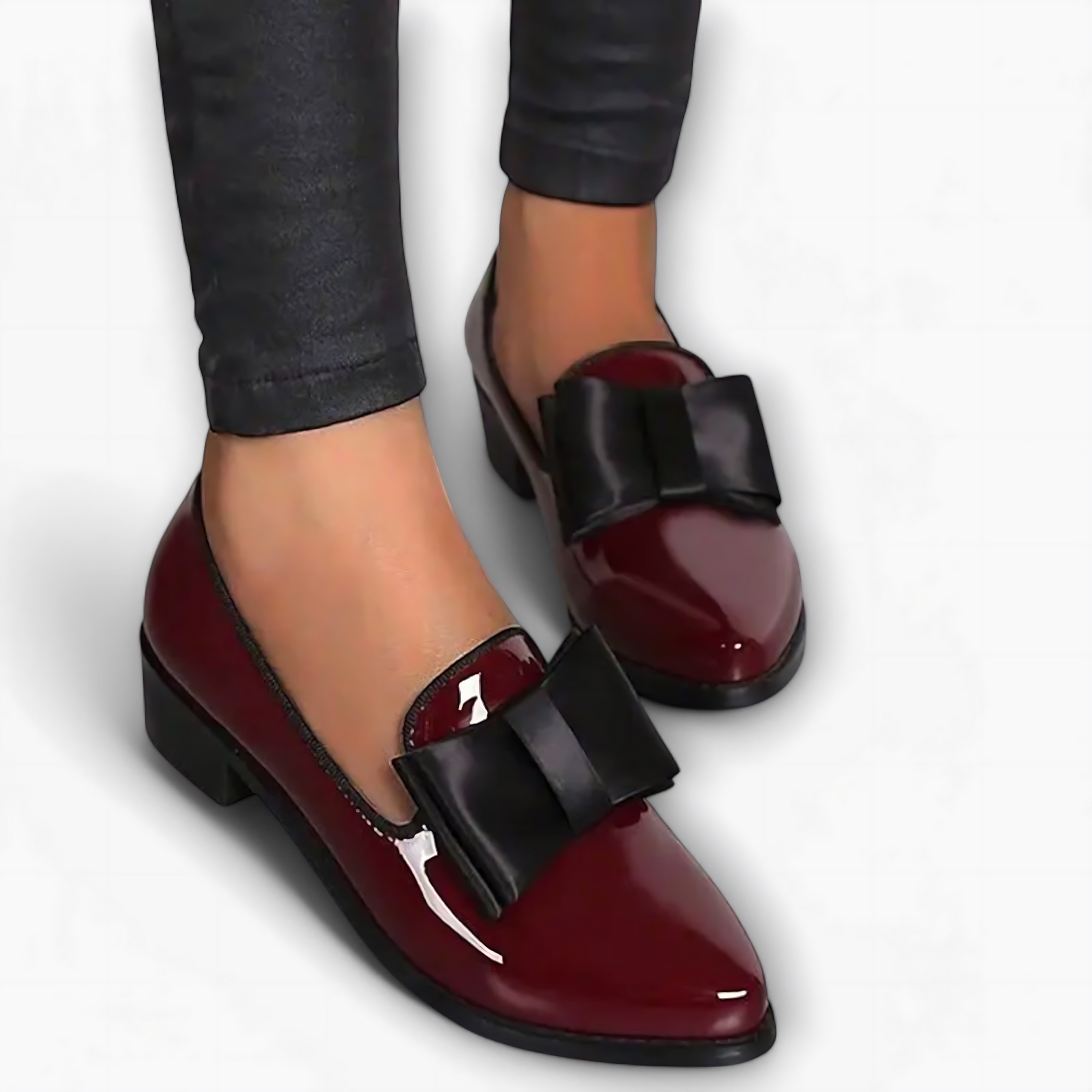 Rosalie – Patent Bow Pointed Toe Loafers