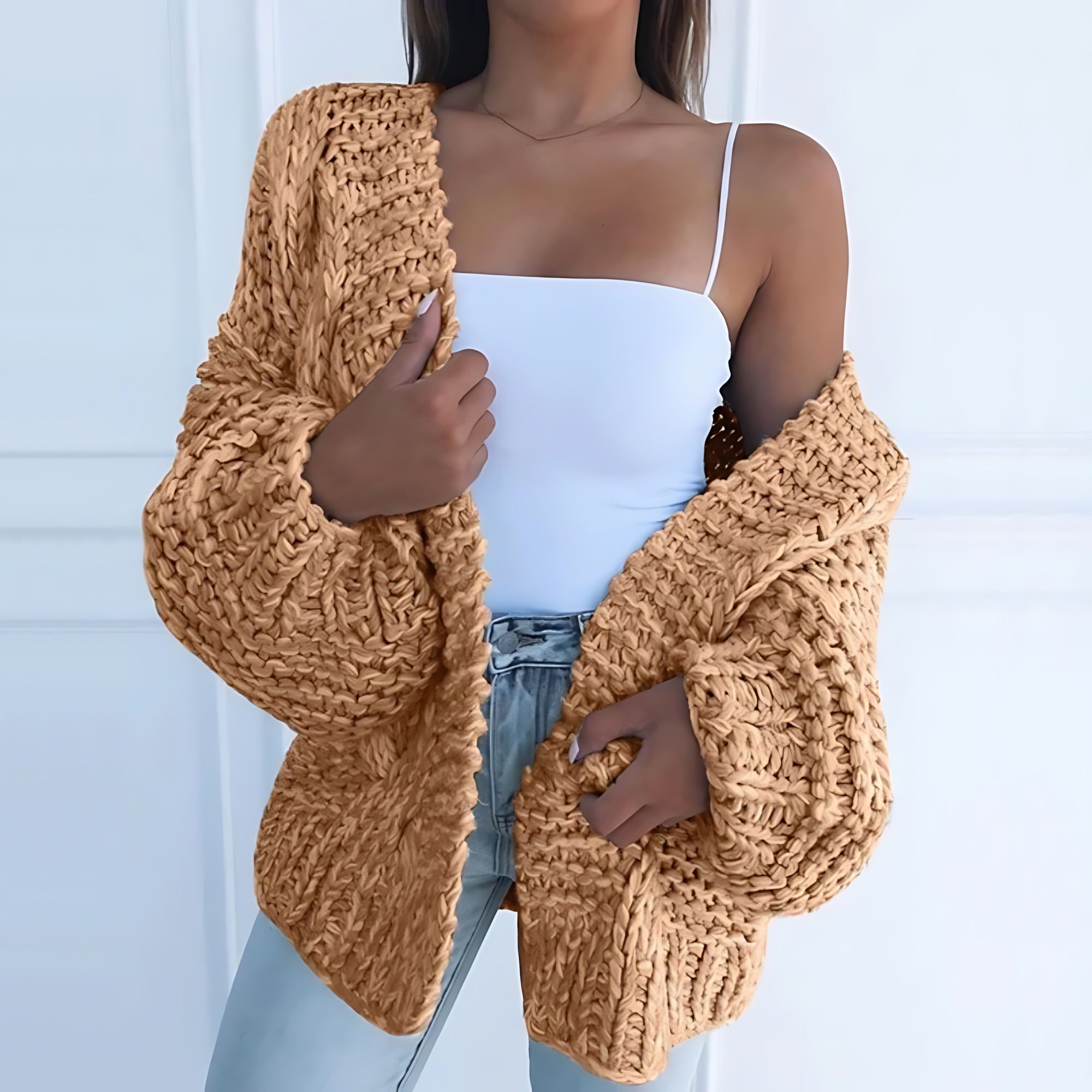 Rylee – Chunky Knit Open Front Cardigan