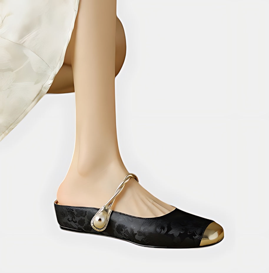 Rylee – Jacquard Cap Toe Low Heel Mary Janes