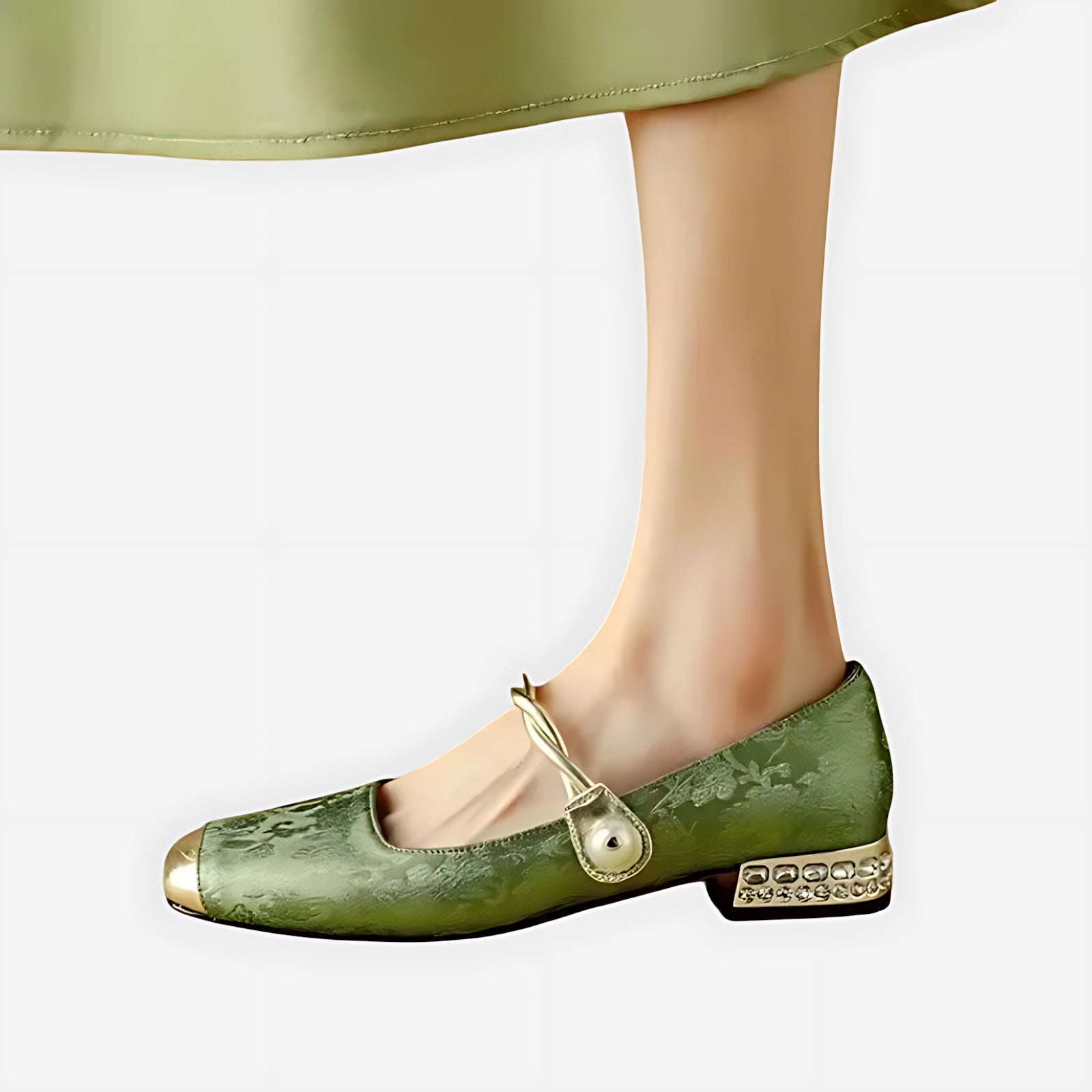 Rylee – Jacquard Cap Toe Low Heel Mary Janes