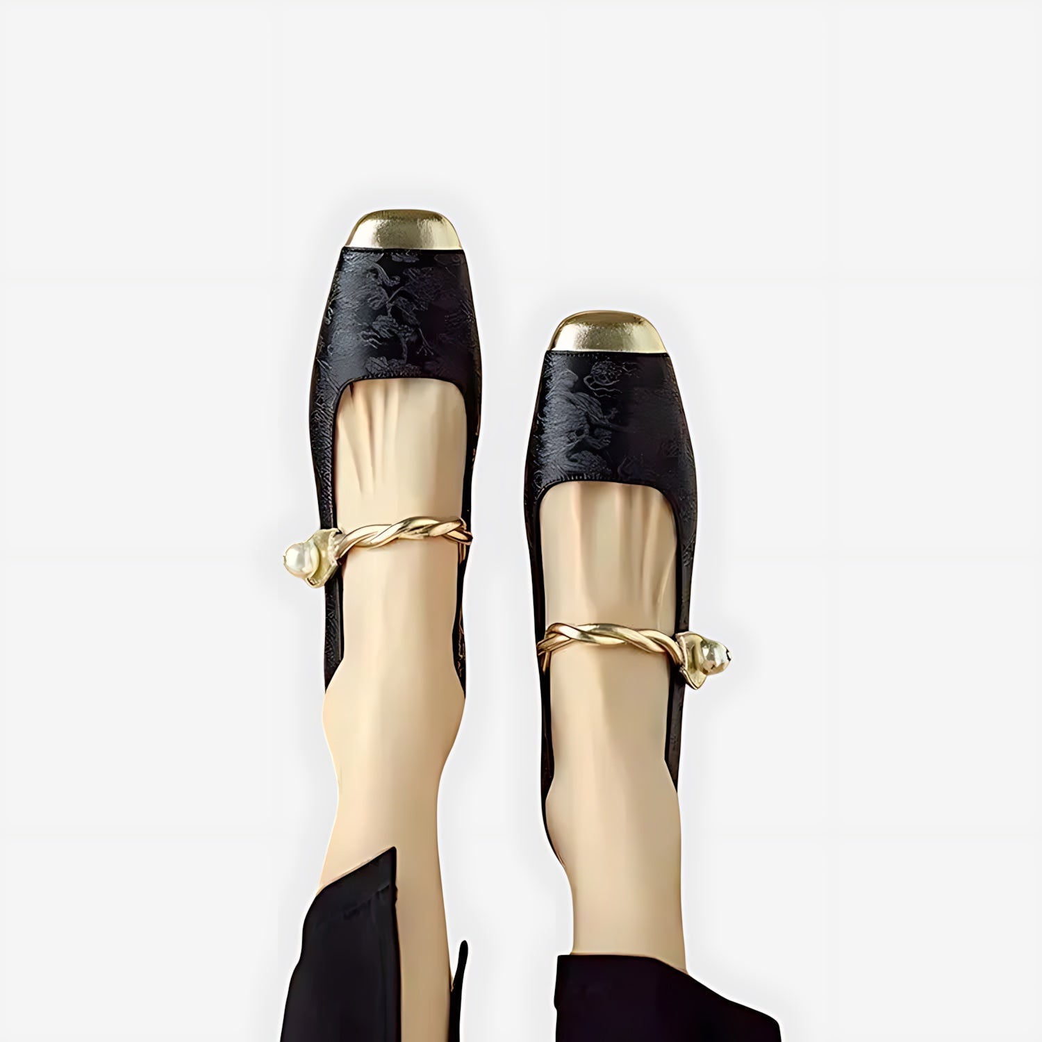 Rylee – Jacquard Cap Toe Low Heel Mary Janes